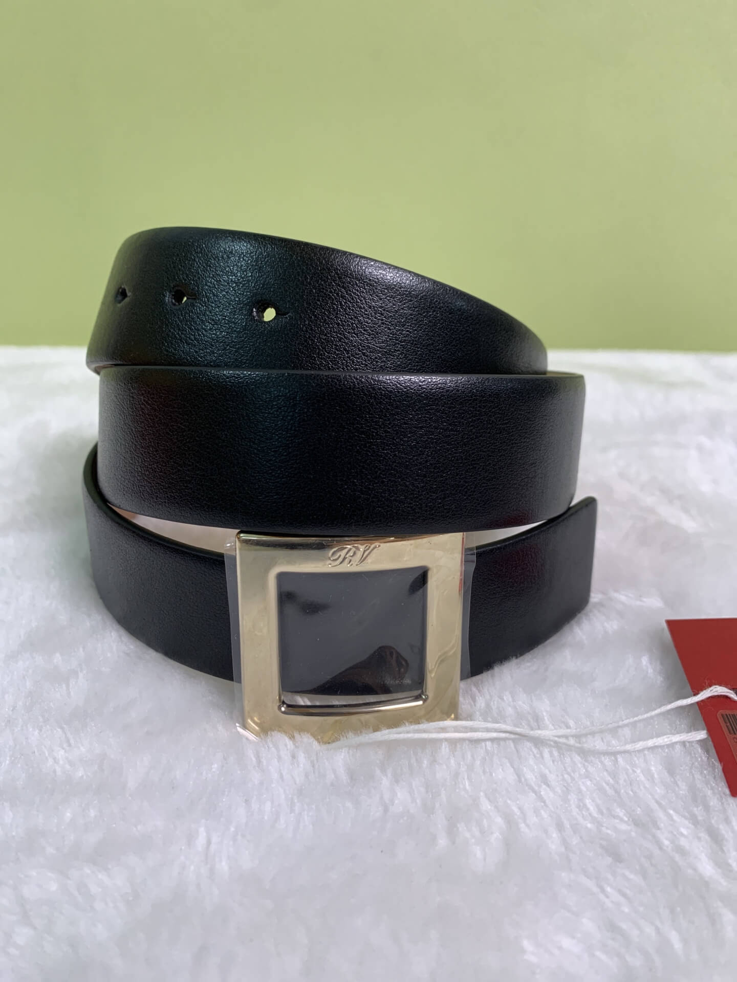 Roger Vivier Square Buckle Leather Belt