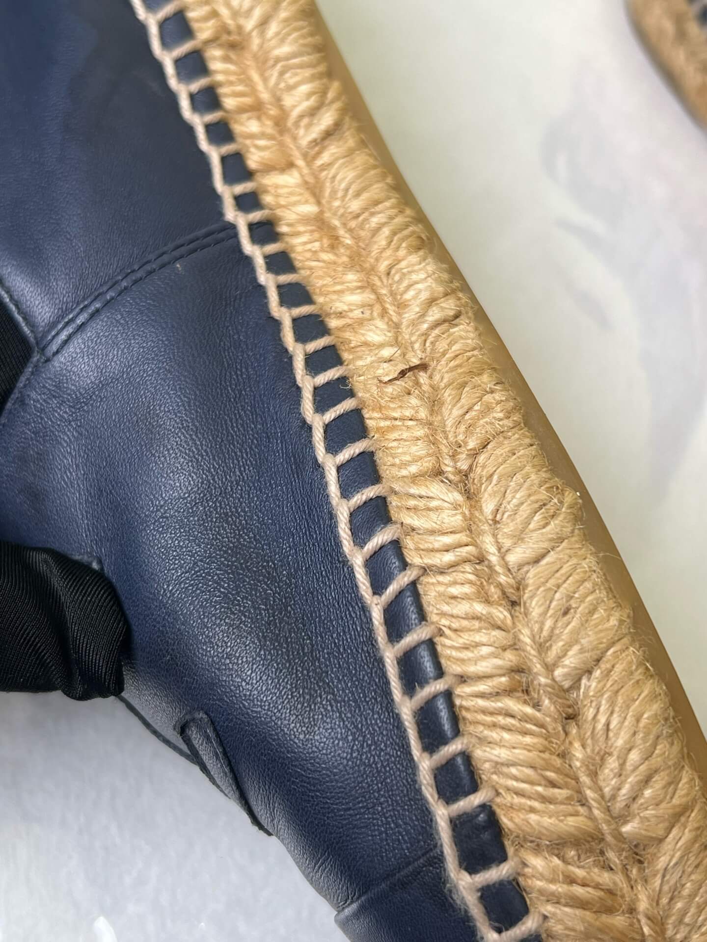 Chanel Navy Leather Espadrilles