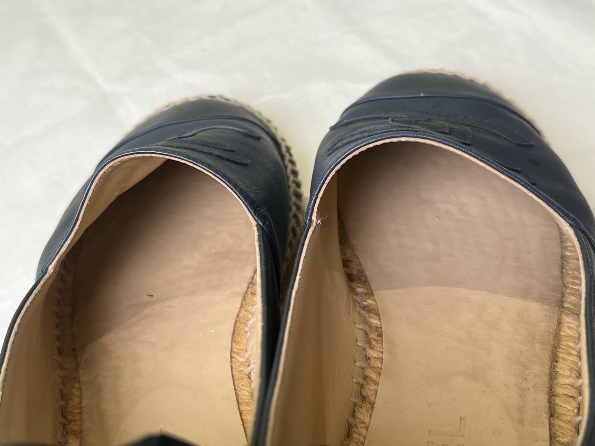 Chanel Navy Leather Espadrilles