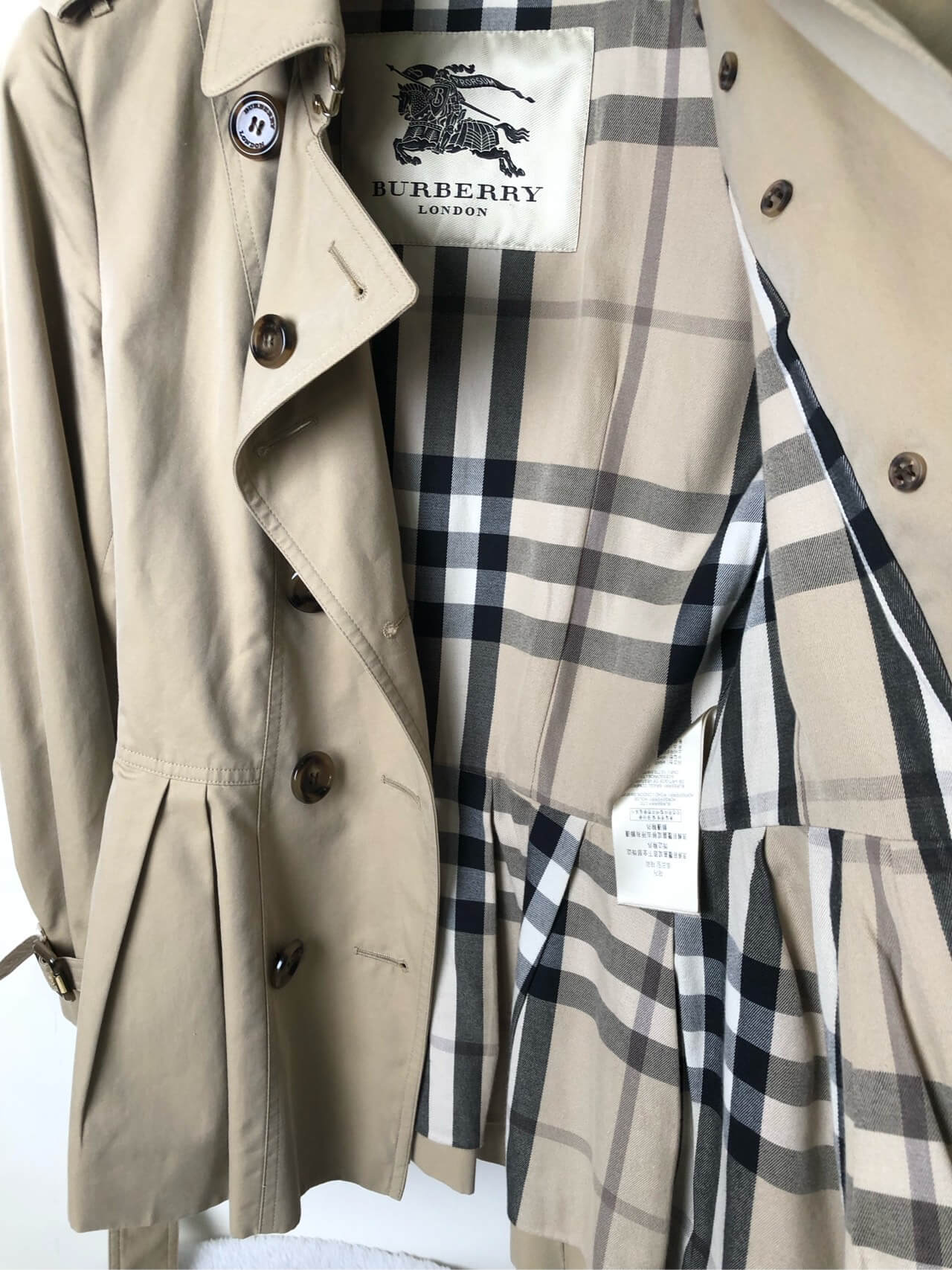 Burberry Short Khaki Trench Coat