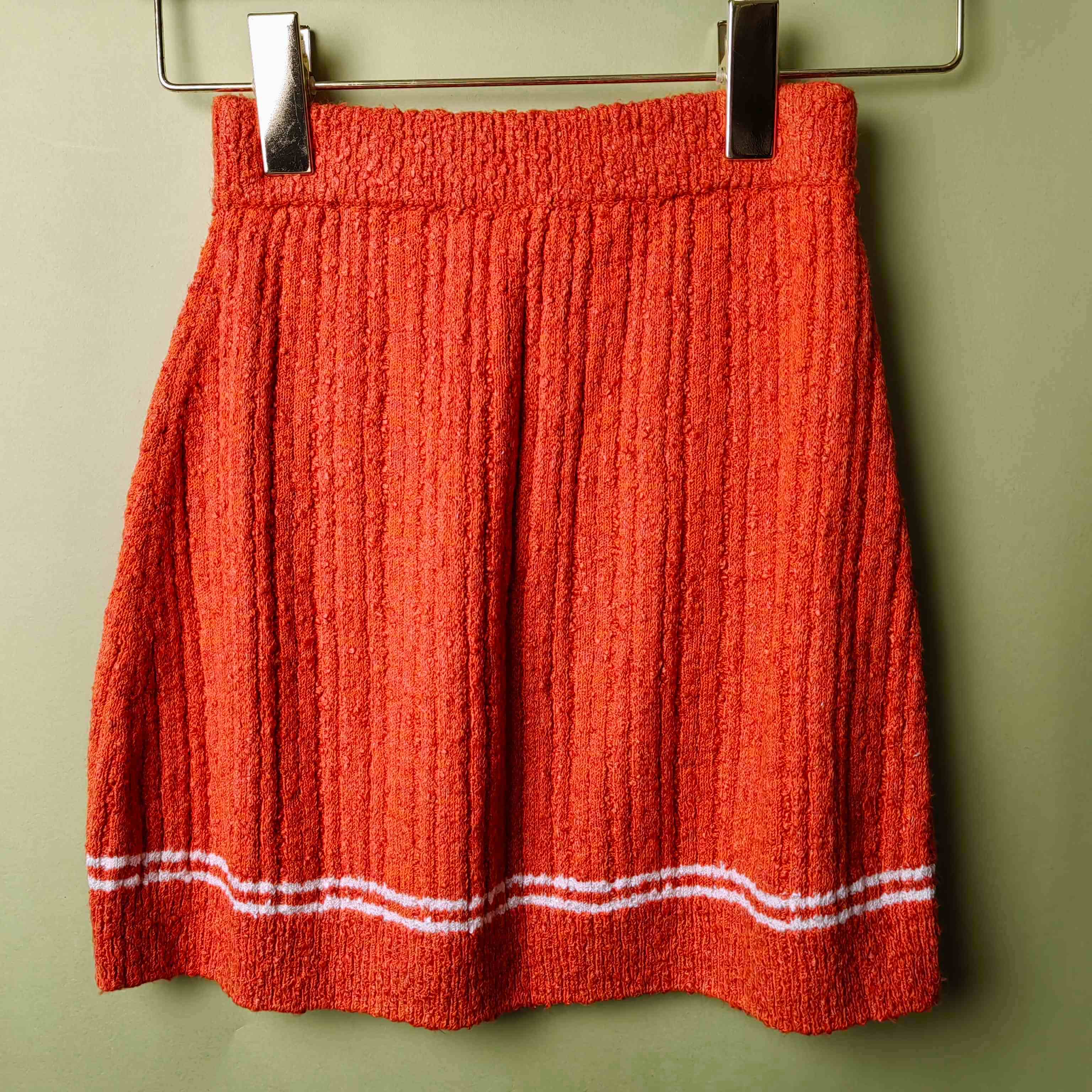 Chanel Orange-Pink Beach Collection Knitted Skirt