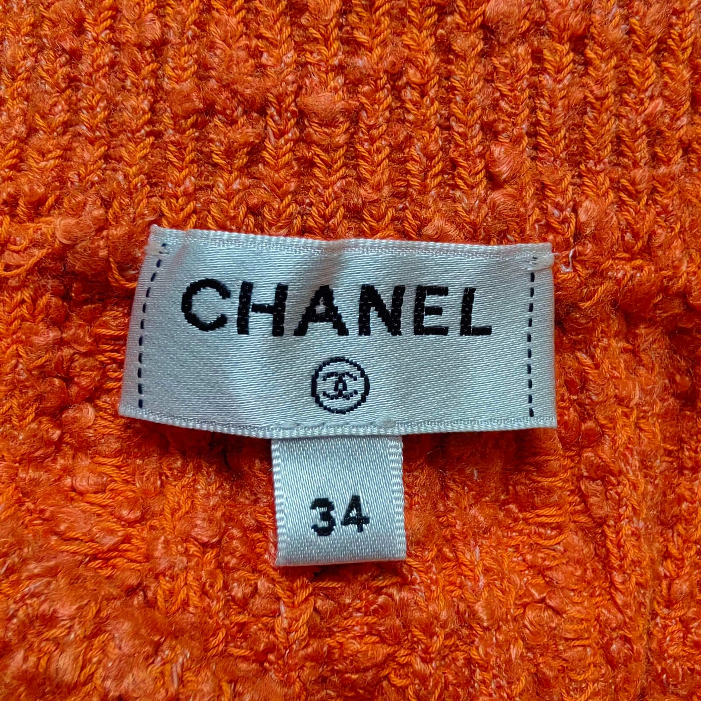 Chanel Orange-Pink Beach Collection Knitted Skirt