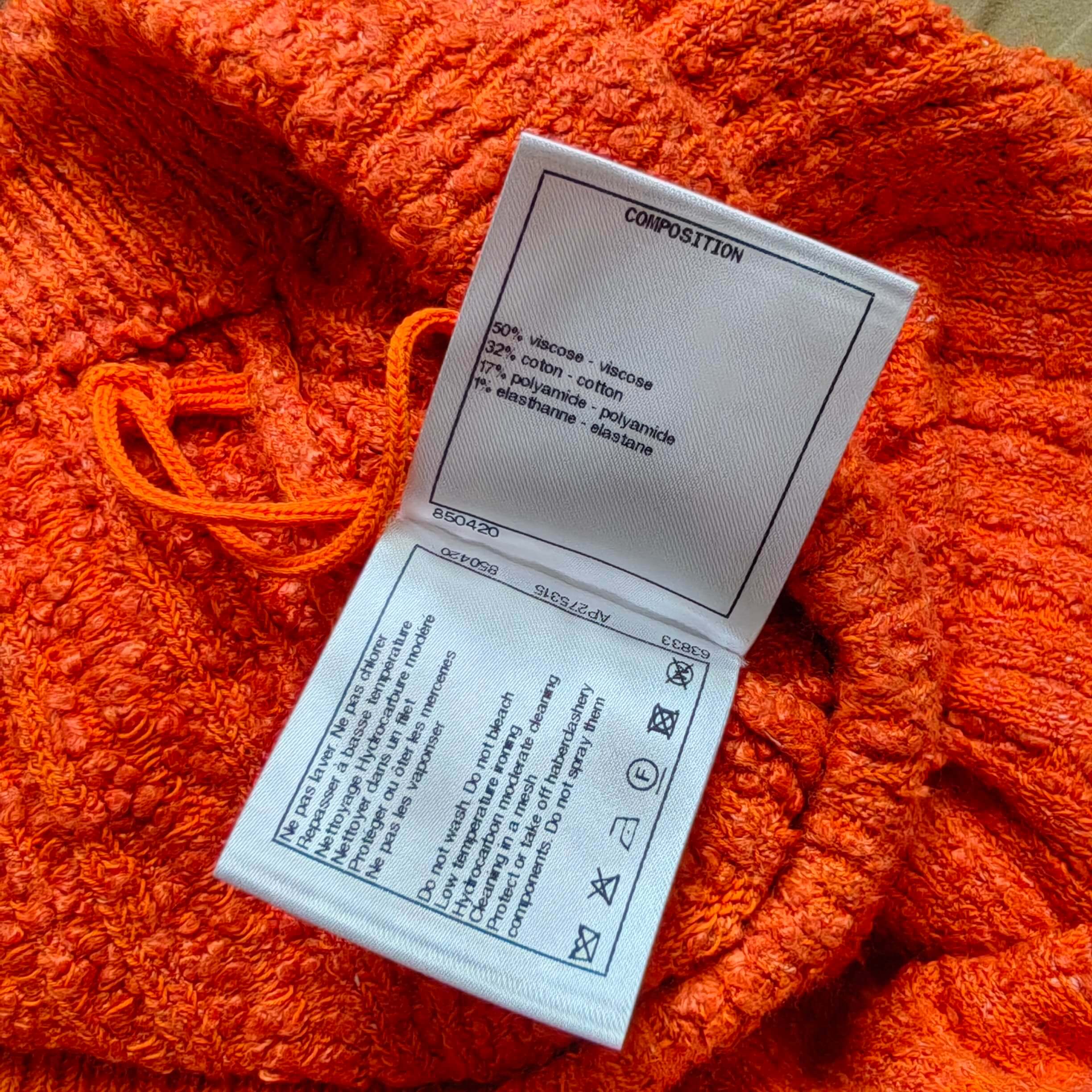 Chanel Orange-Pink Beach Collection Knitted Skirt