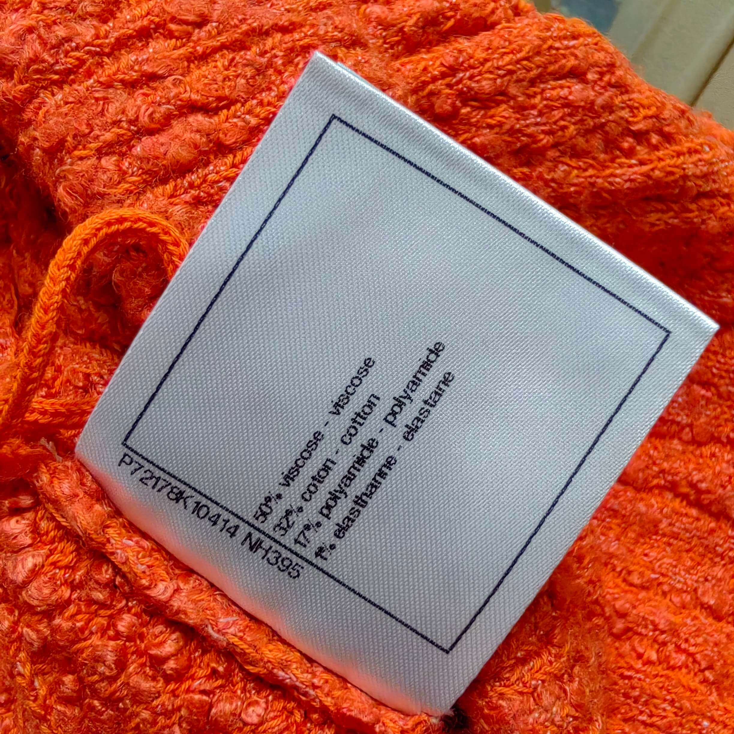 Chanel Orange-Pink Beach Collection Knitted Skirt