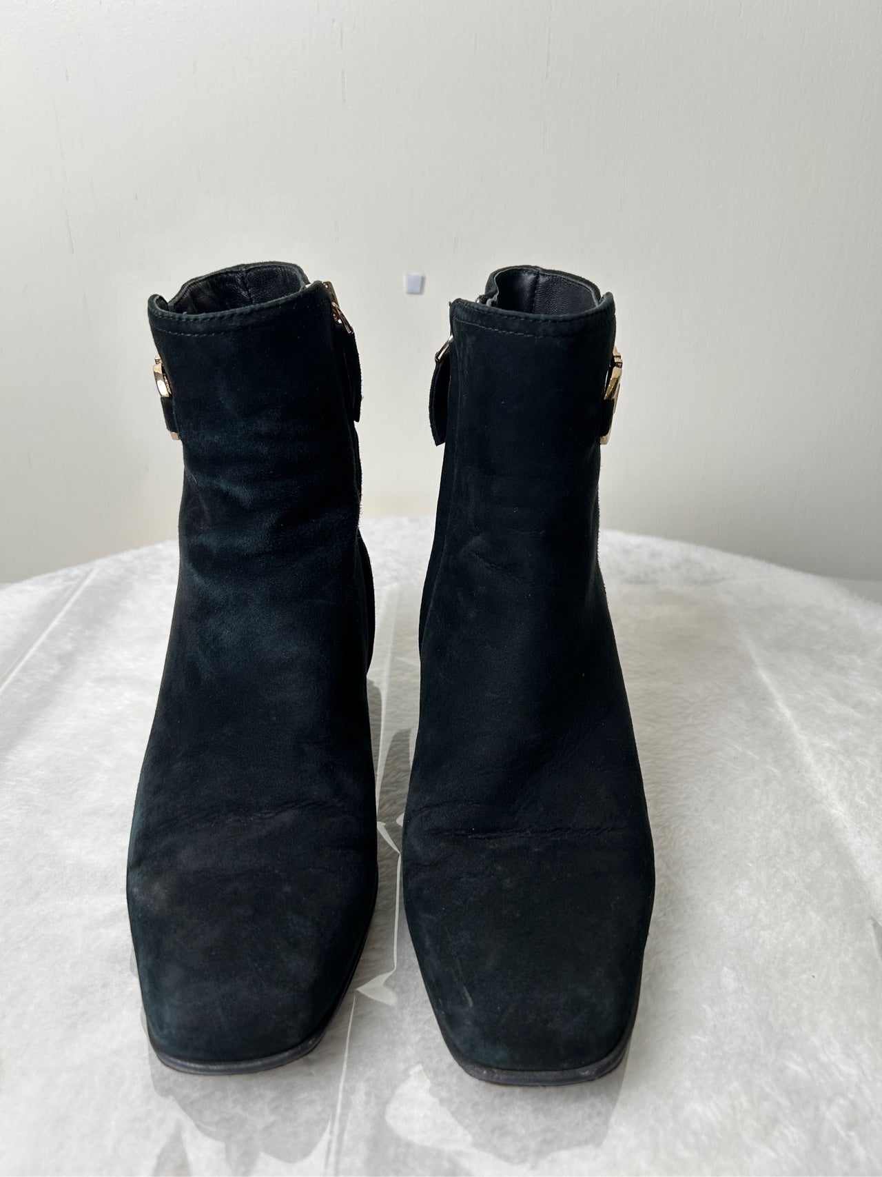 Salvatore Ferragamo Alcantara Black Ankle boots