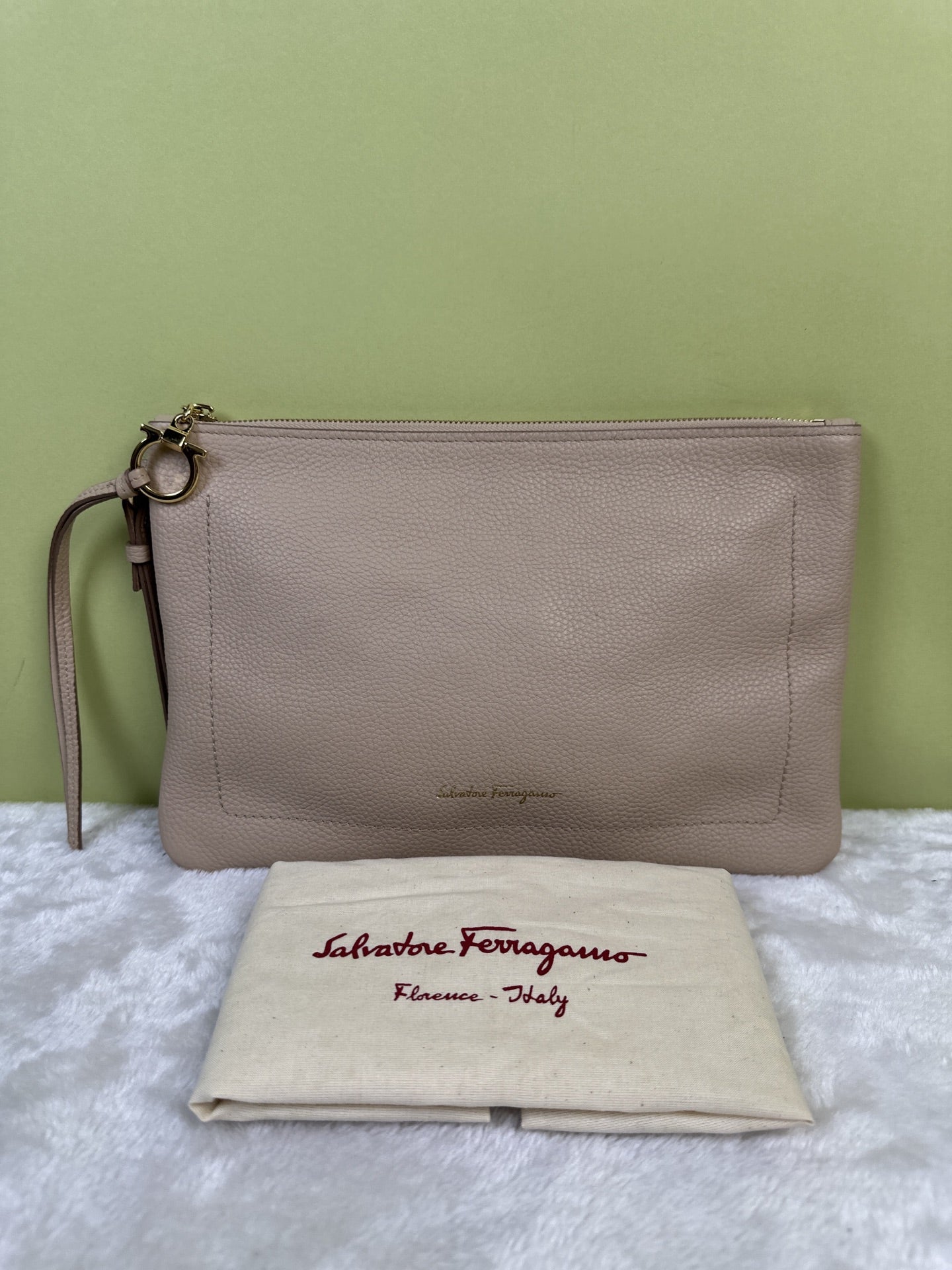 Salvatore Ferragamo Beige Clutch