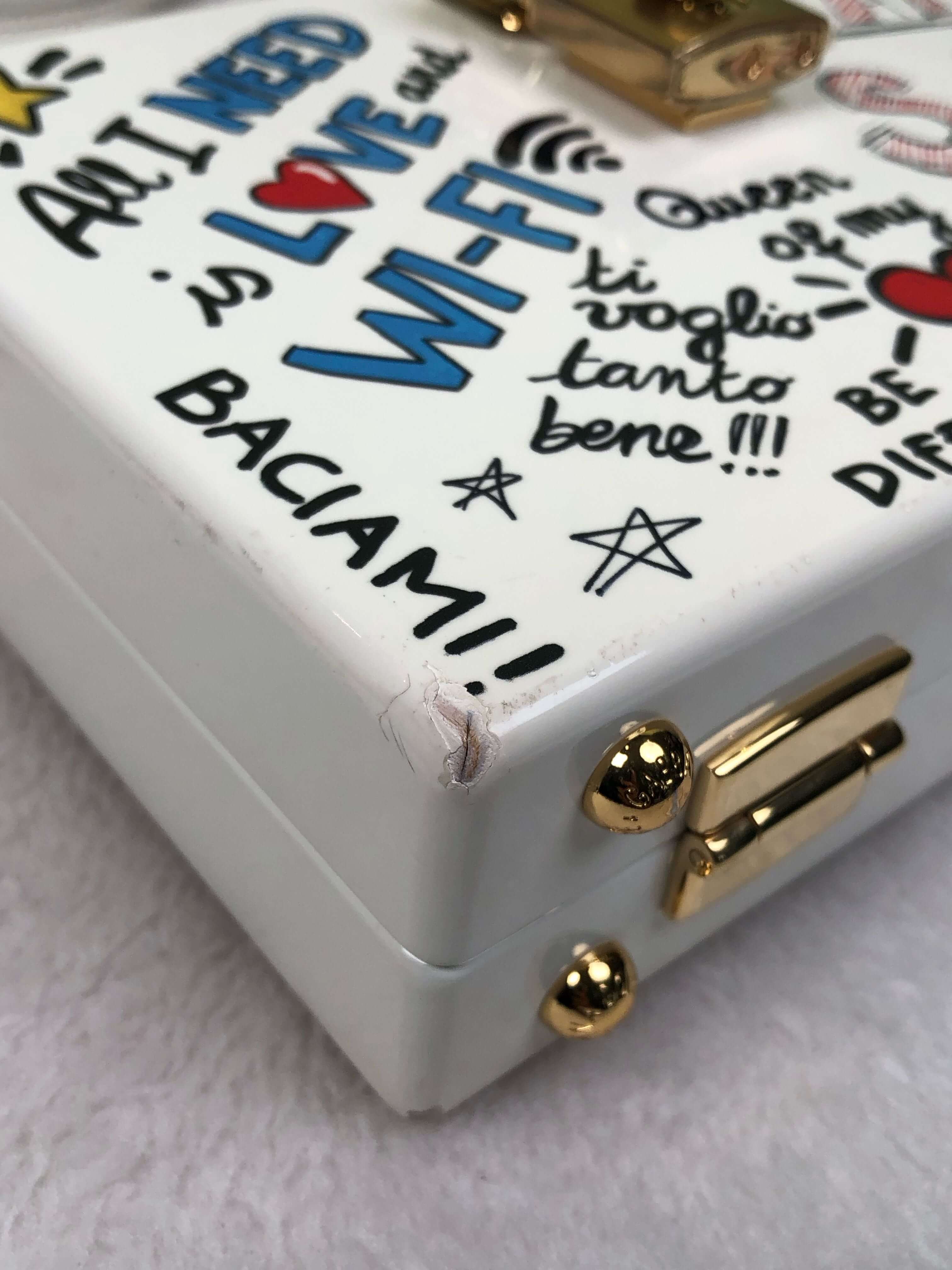 Dolce&Gabbana White Graffiti Box Bag
