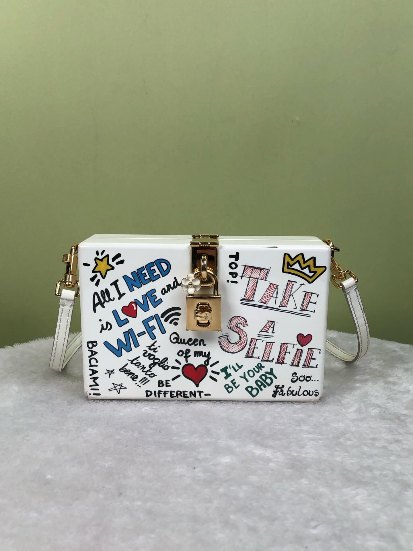 Dolce&Gabbana White Graffiti Box Bag