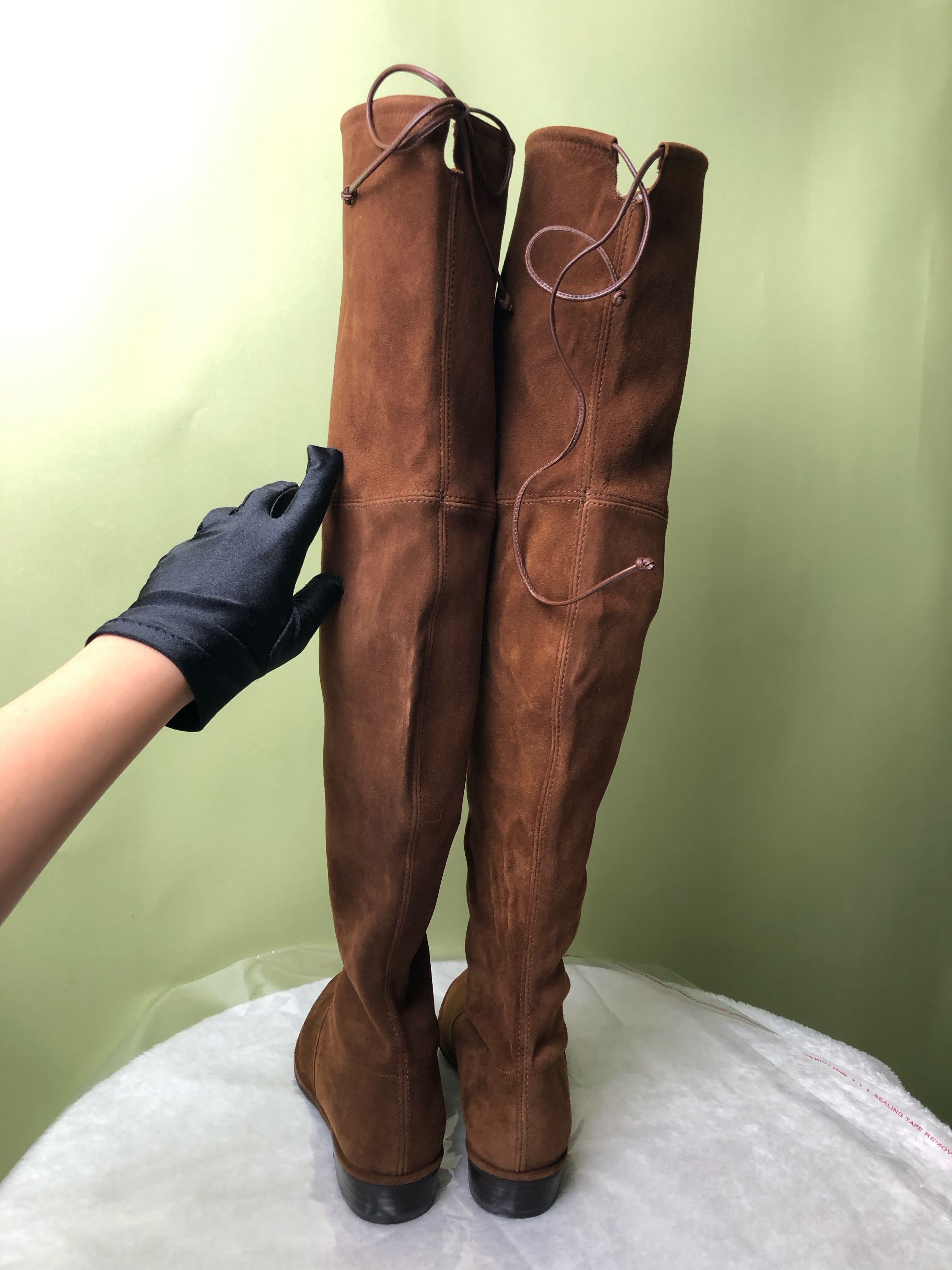 空白 Alcantara Brown Ankle boots