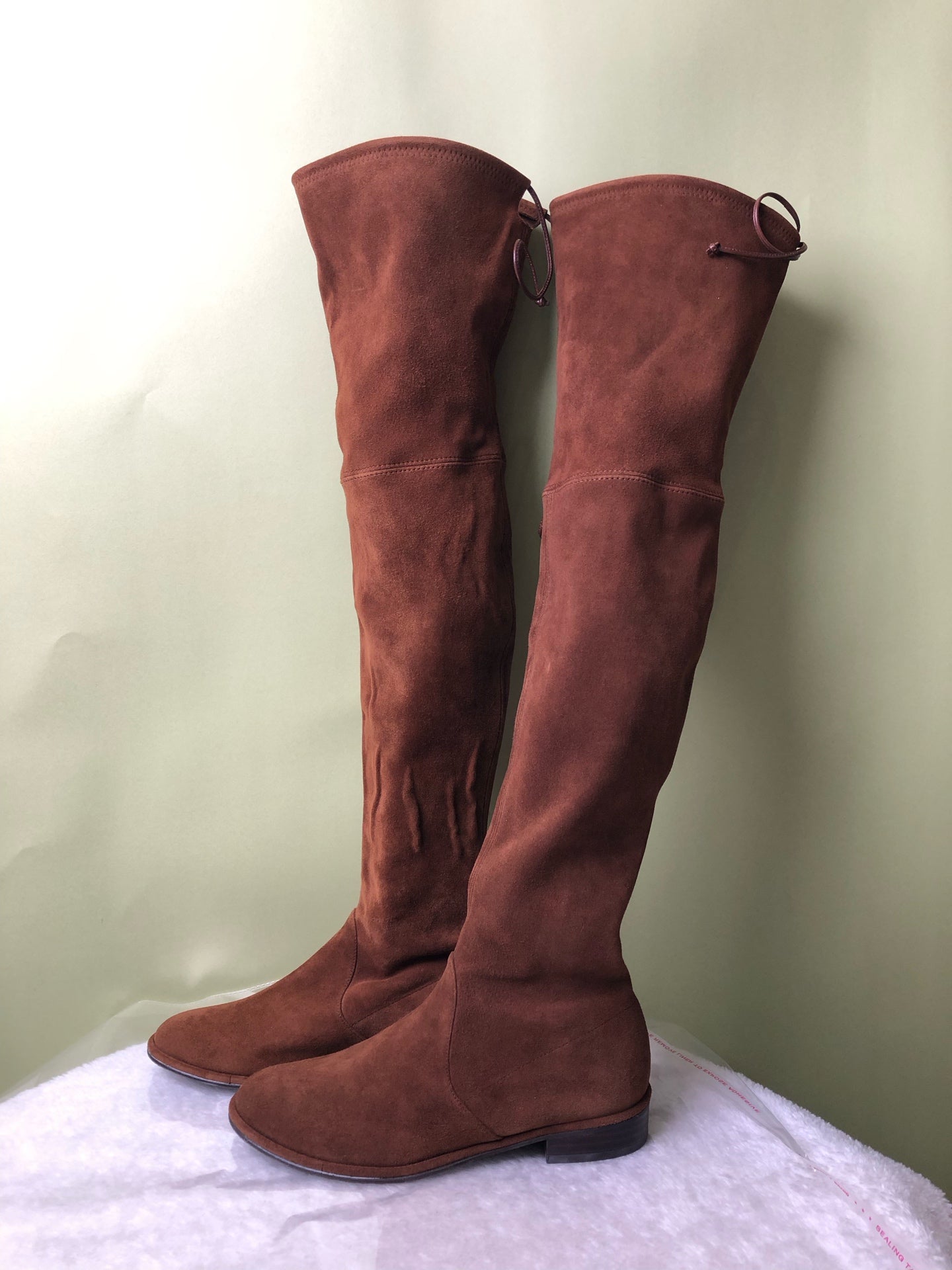 空白 Alcantara Brown Ankle boots