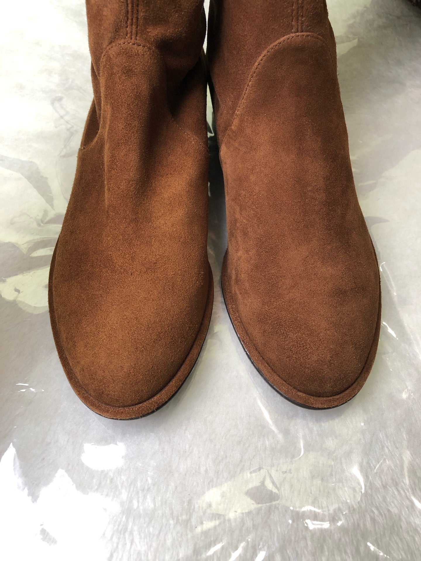 空白 Alcantara Brown Ankle boots