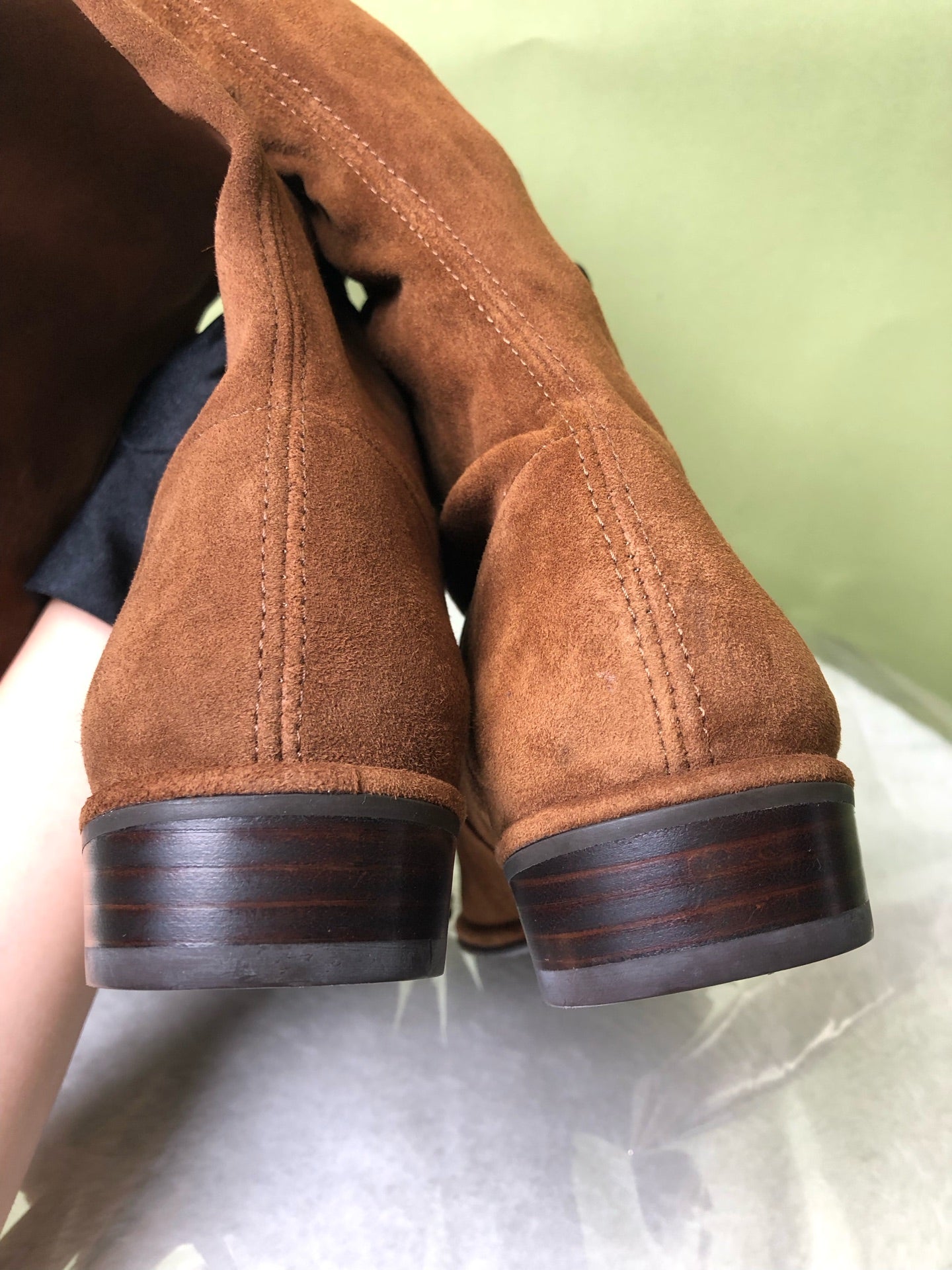 空白 Alcantara Brown Ankle boots