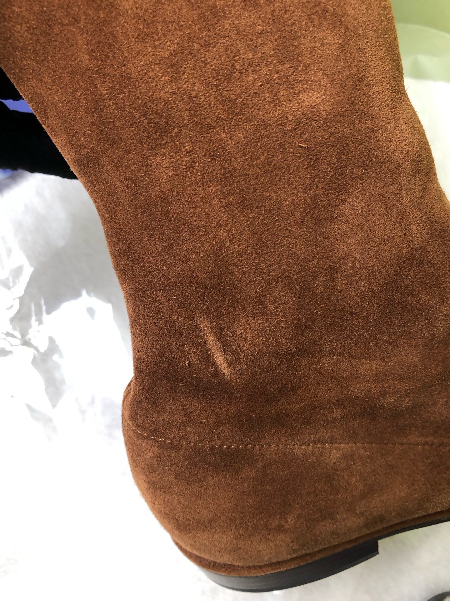 空白 Alcantara Brown Ankle boots