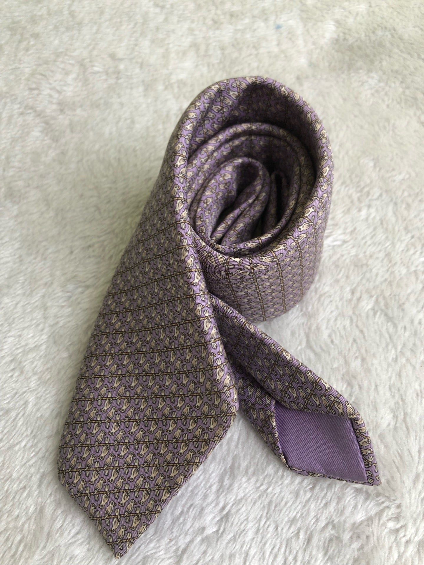 Hermes Purple Necktie