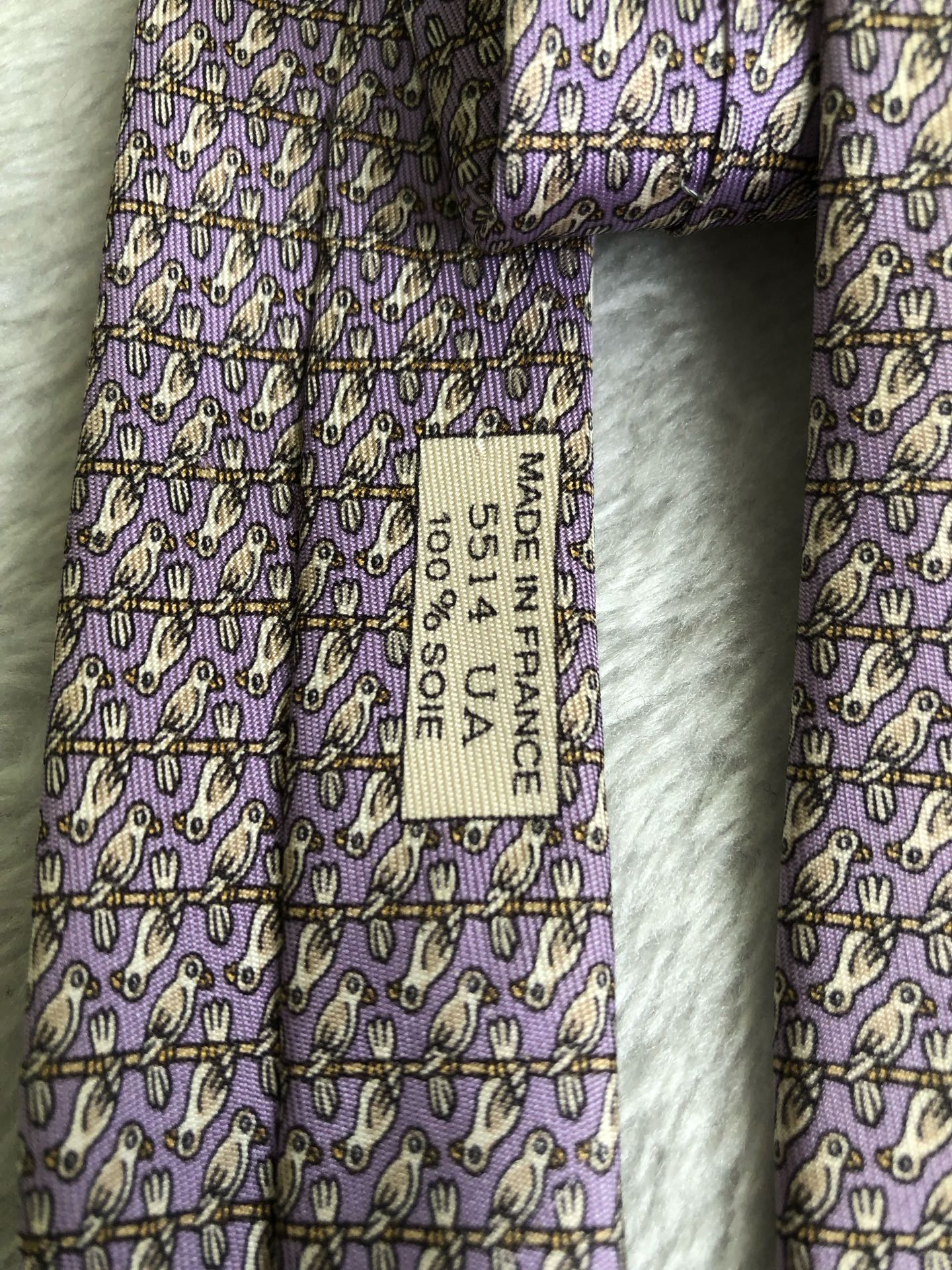 Hermes Purple Necktie