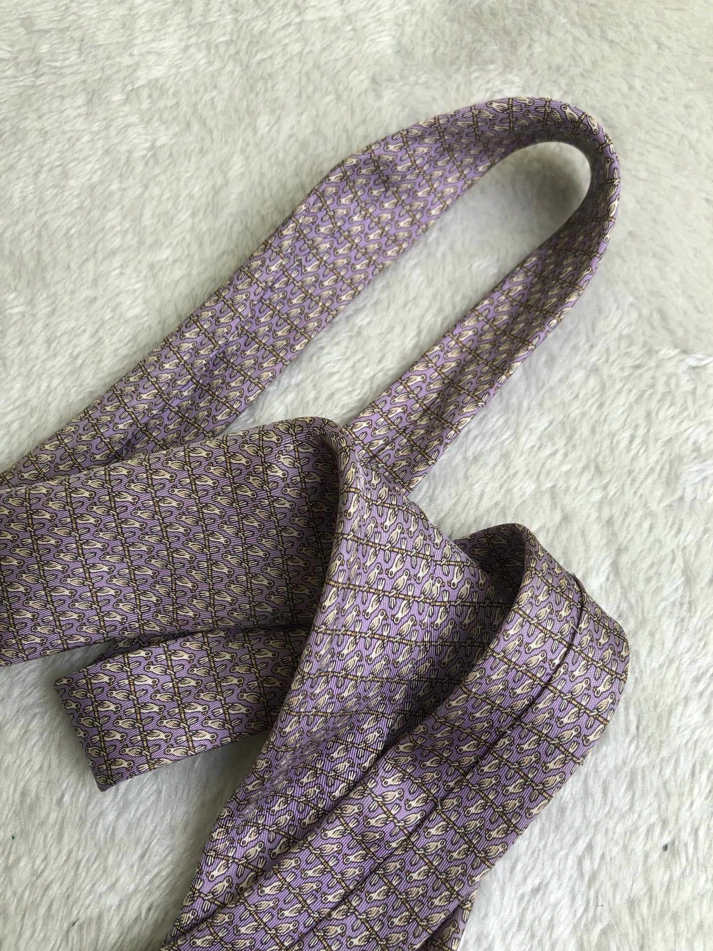 Hermes Purple Necktie