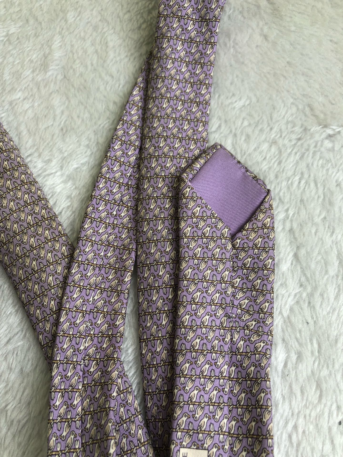 Hermes Purple Necktie
