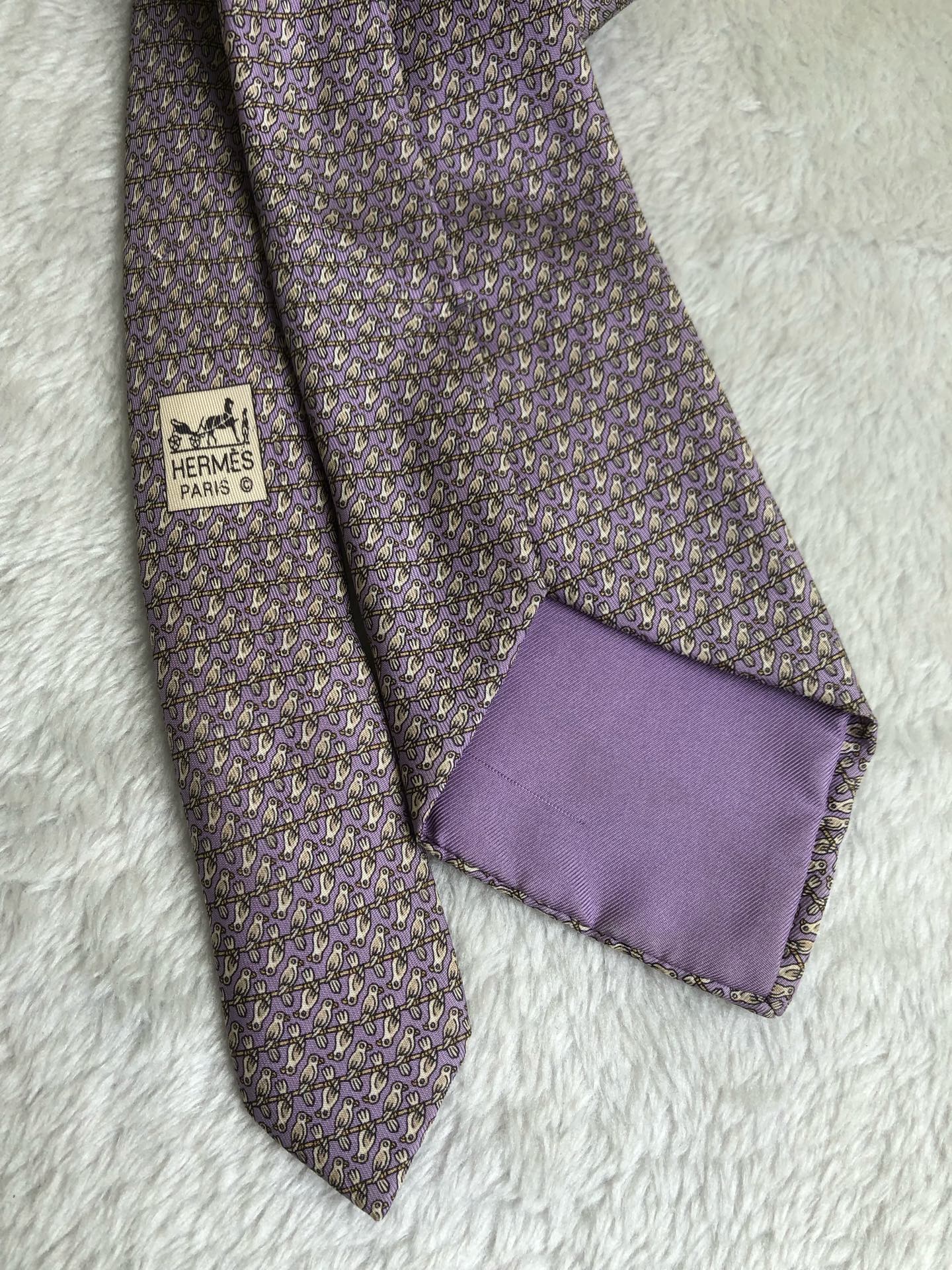 Hermes Purple Necktie