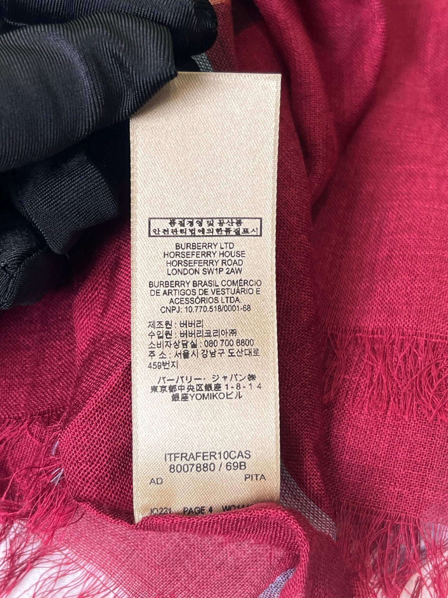 Burberry Red Scarf