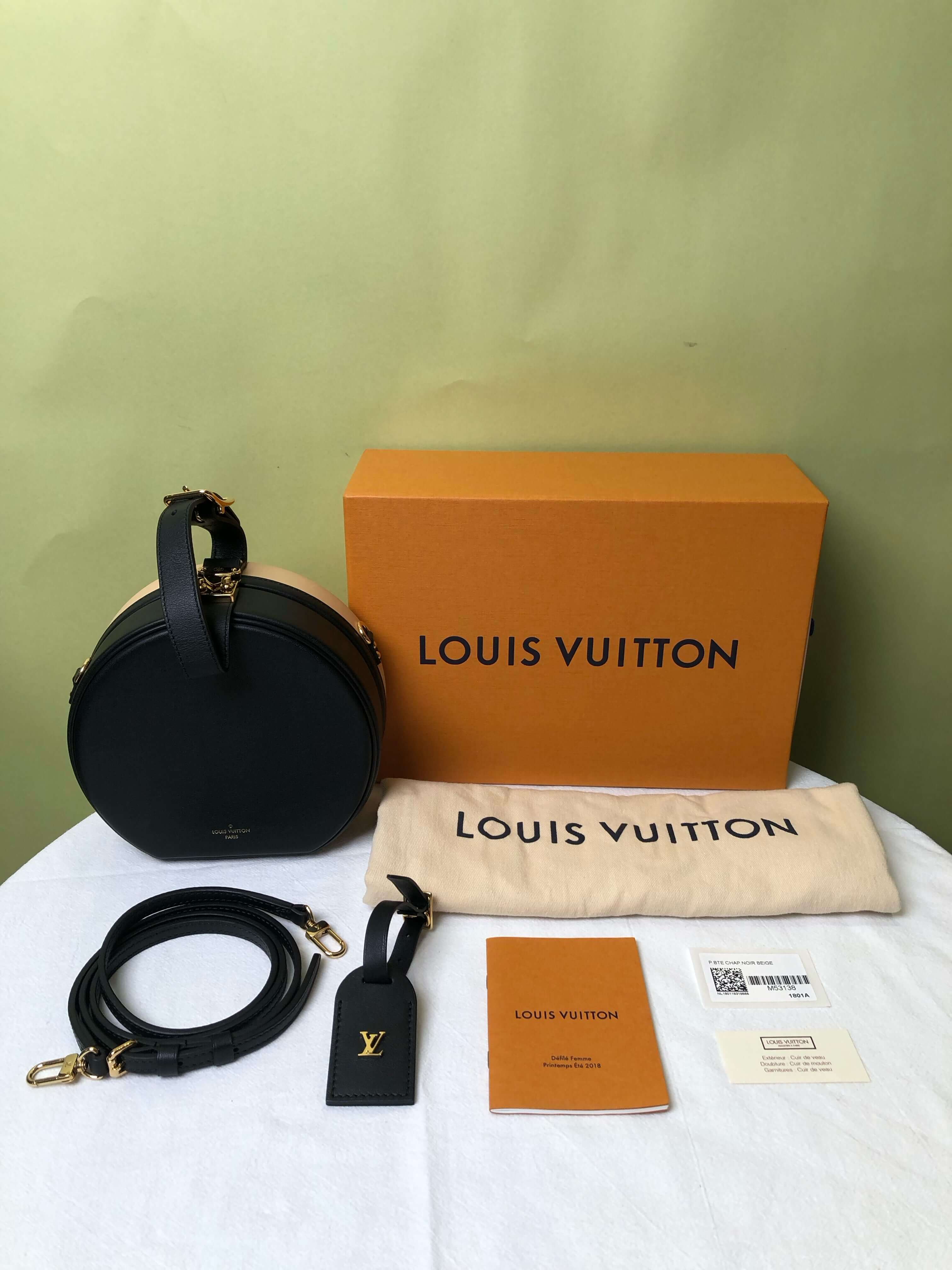 Louis Vuitton Black and Khaki Monogram  Round Bag