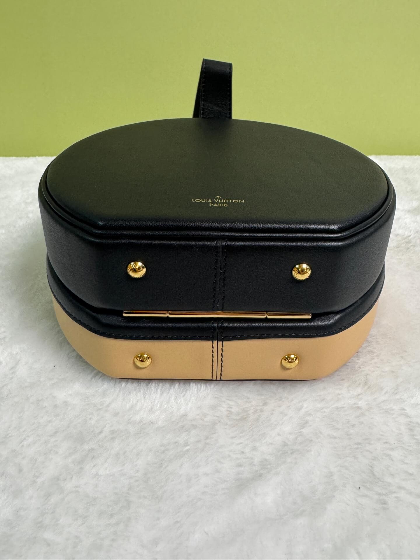 Louis Vuitton Black and Khaki Monogram  Round Bag