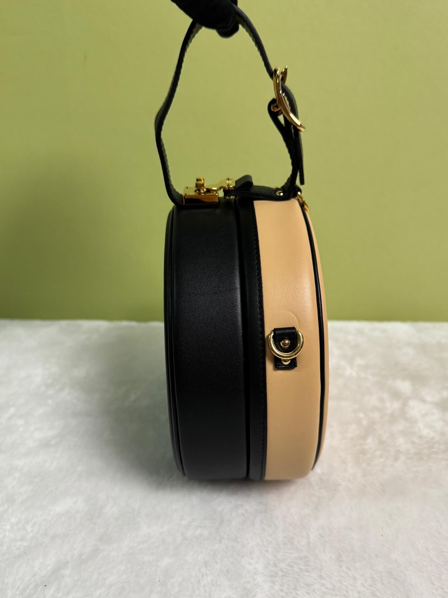 Louis Vuitton Black and Khaki Monogram  Round Bag