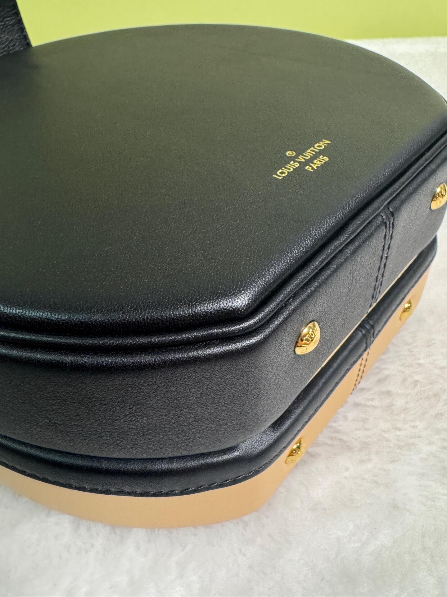 Louis Vuitton Black and Khaki Monogram  Round Bag