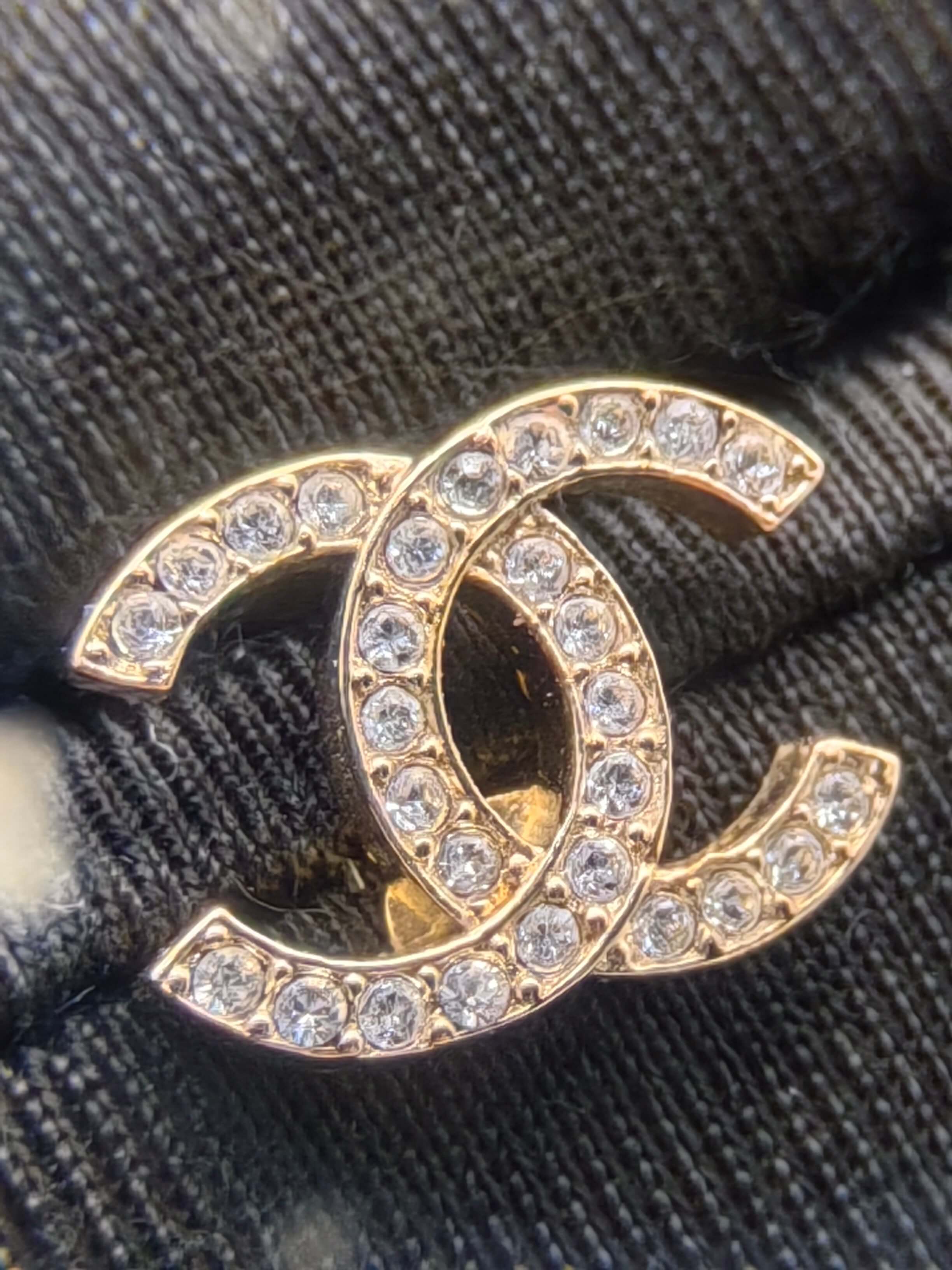Chanel 22C Asymmetrical Chain CC Ear Cuffs