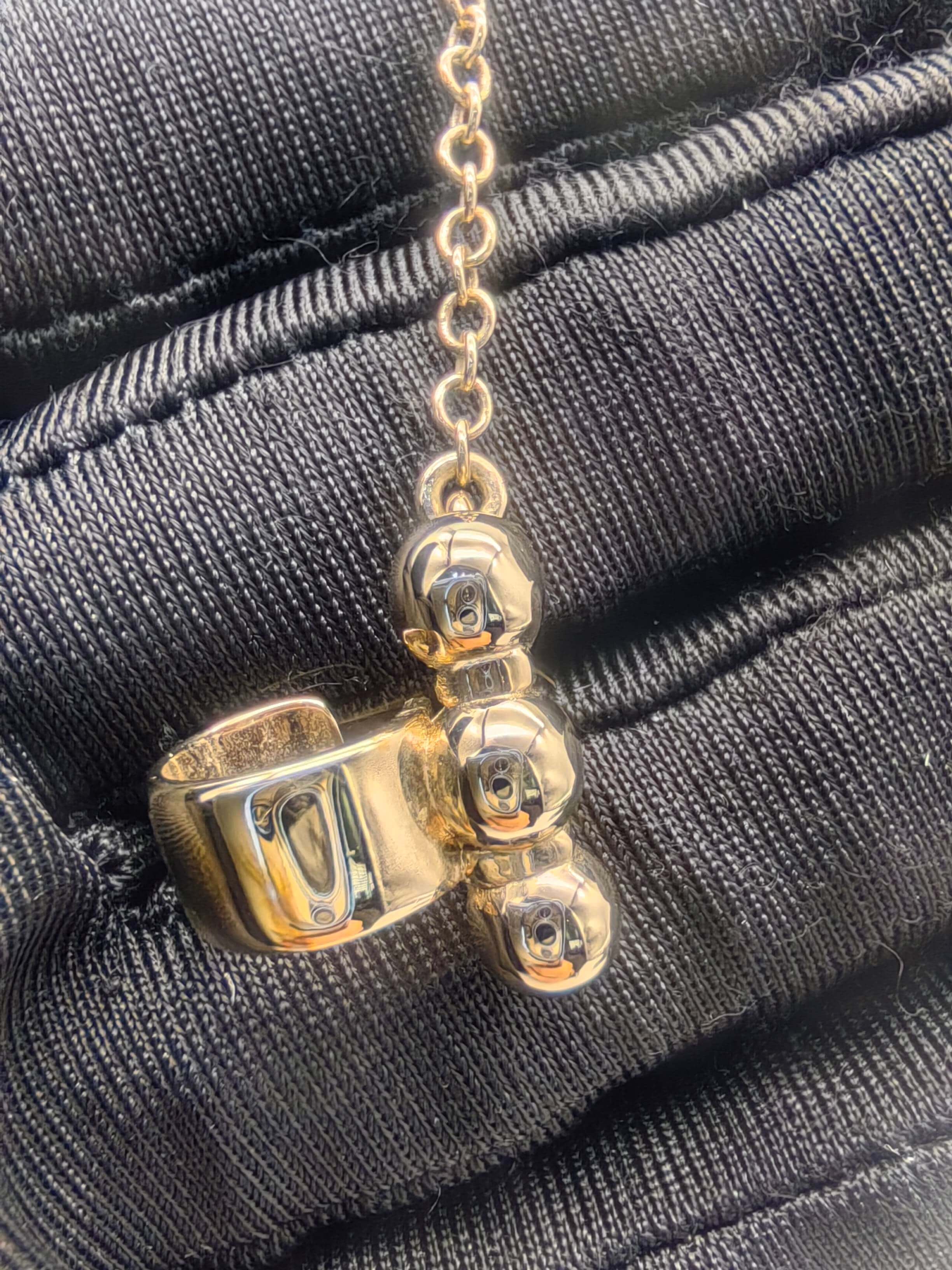 Chanel 22C Asymmetrical Chain CC Ear Cuffs