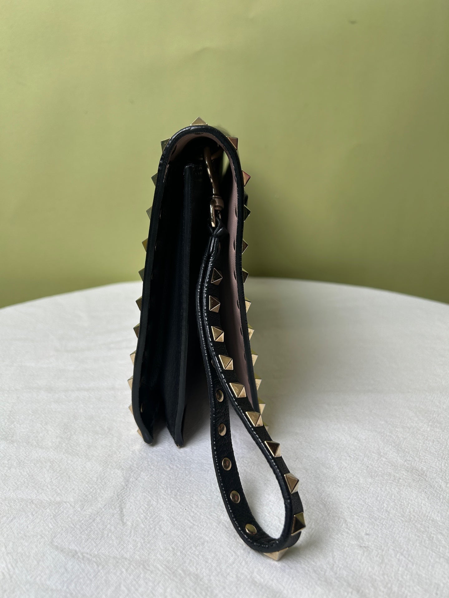 Valentino Garavani Black Leather Clutch Bag