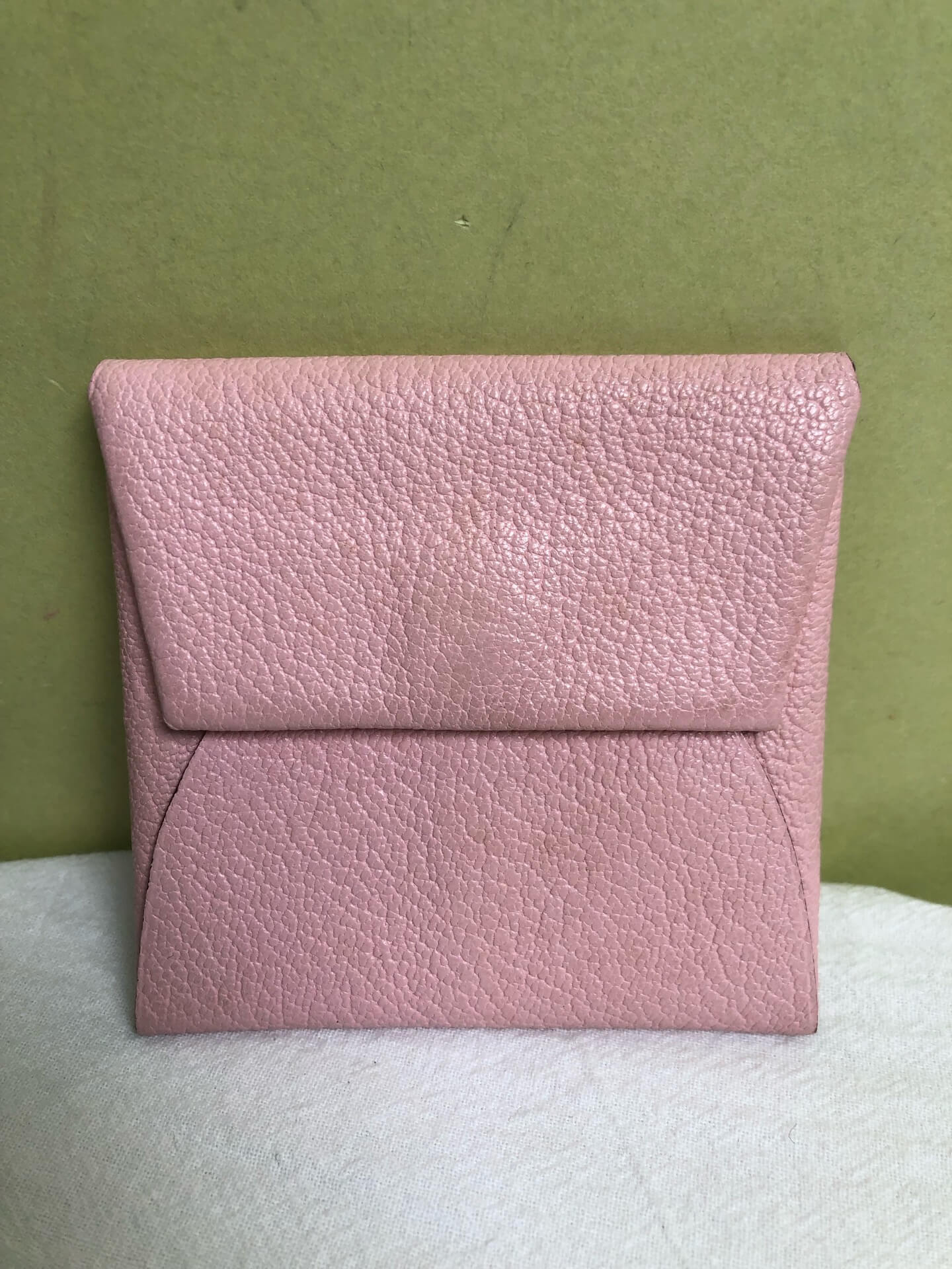 Hermès Pink Bastia Leather Purse