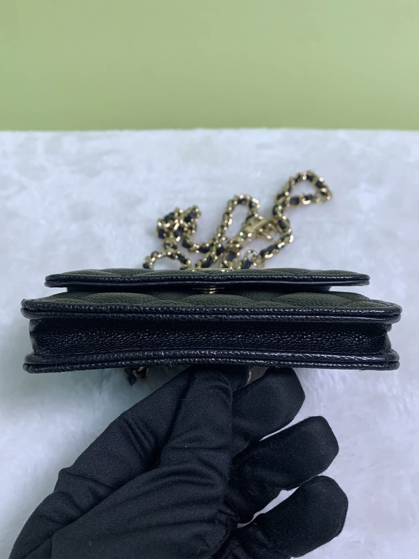 Chanel Black Calfskin Bow Chain Belt Bag & Crossbody Bag