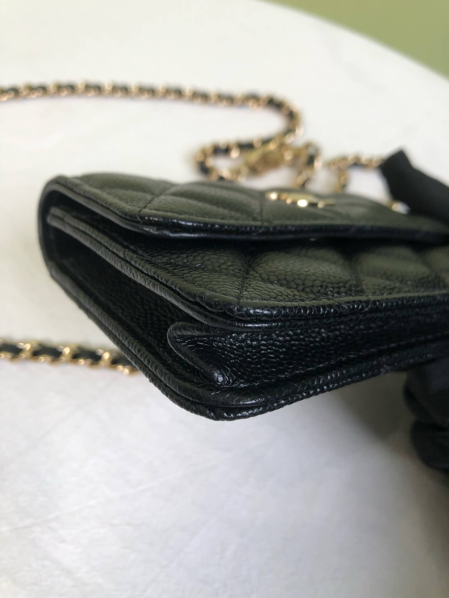 Chanel Black Calfskin Bow Chain Belt Bag & Crossbody Bag