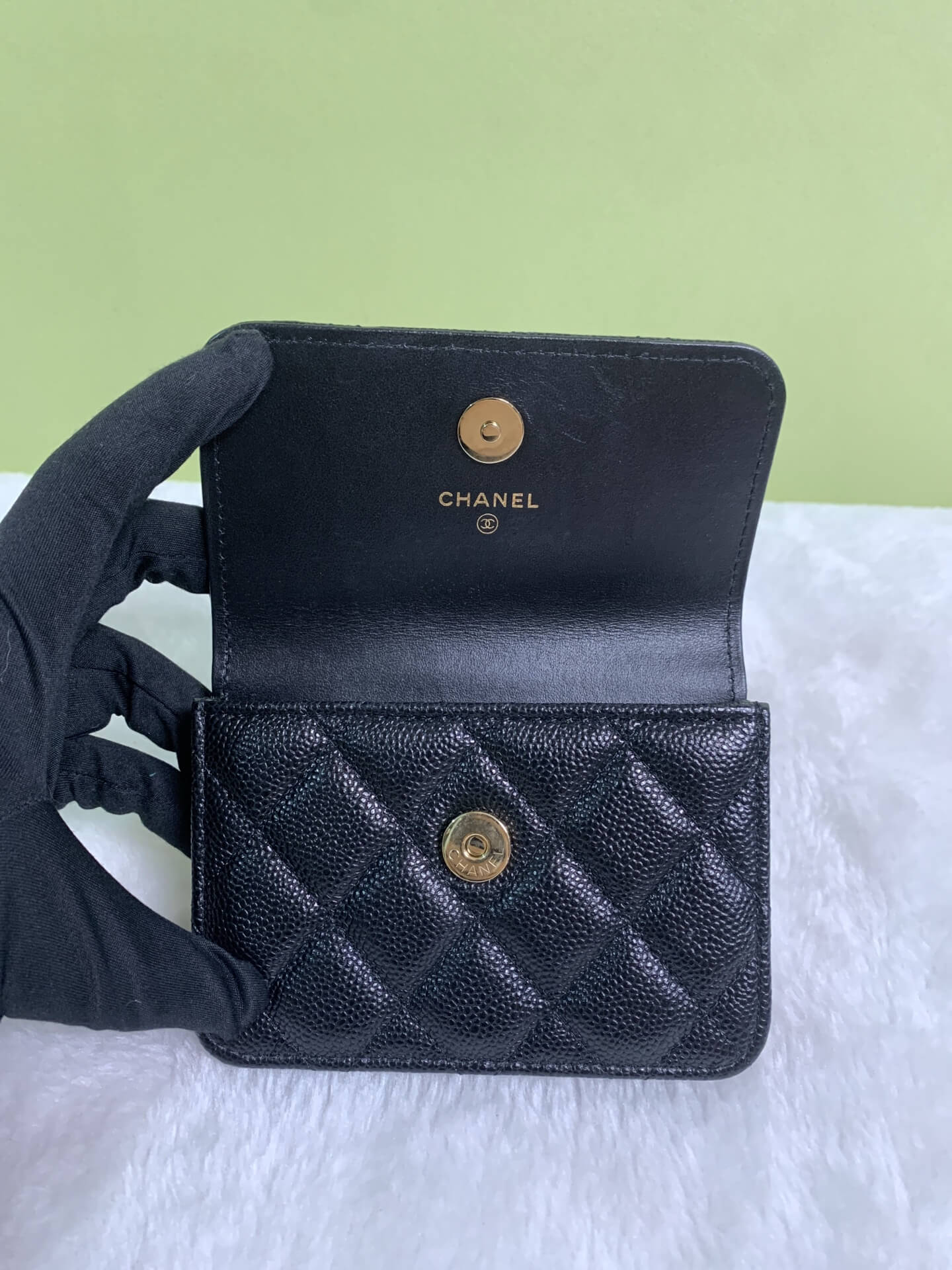Chanel Black Calfskin Bow Chain Belt Bag & Crossbody Bag