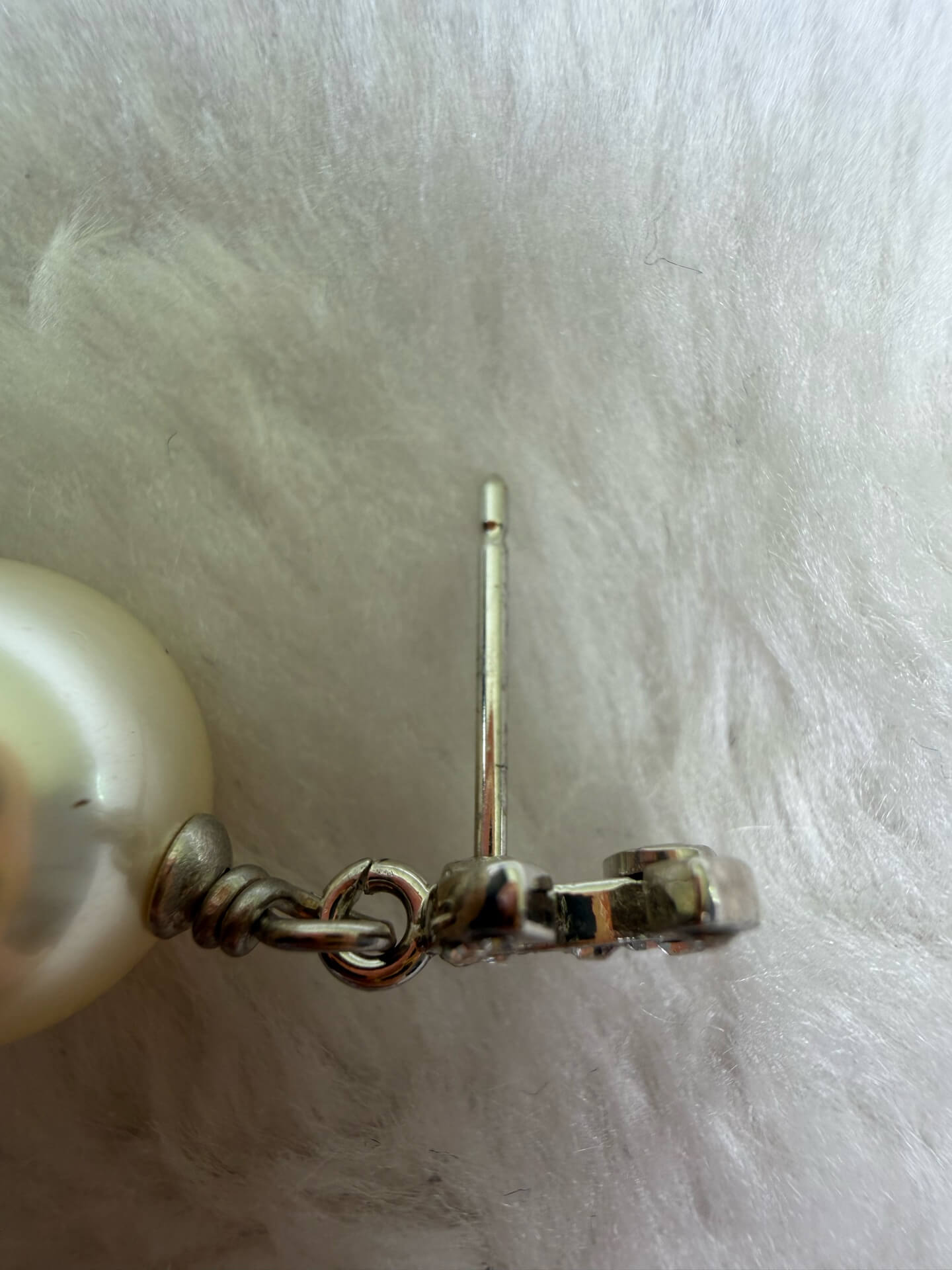 Chanel Crystal & Pearl Dangle Earrings