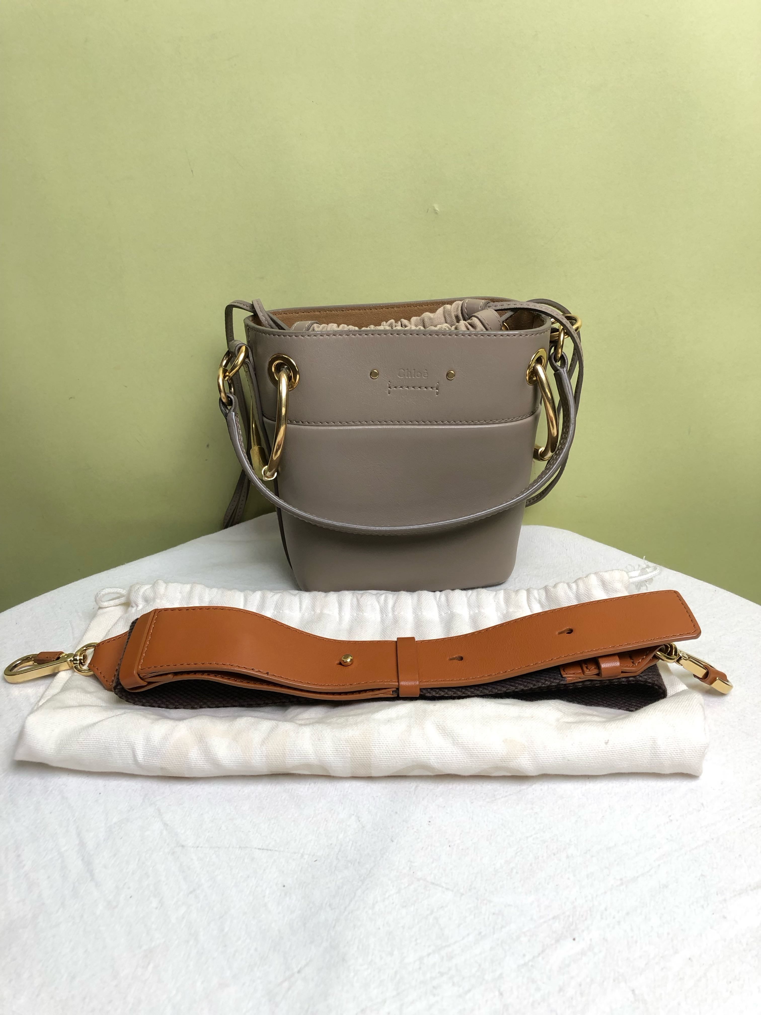 Chloe Gray Bucket & Drawstring Bag