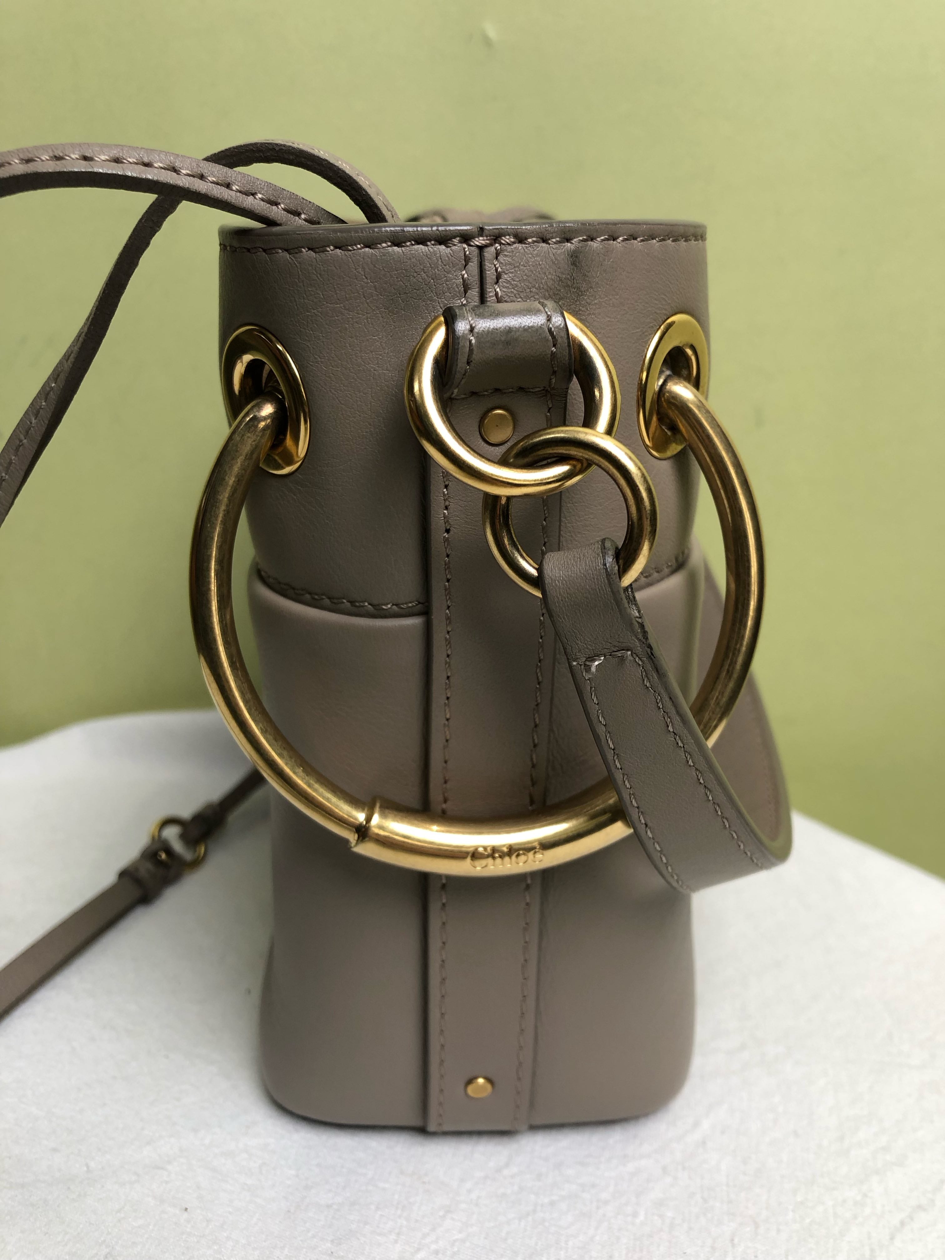 Chloe Gray Bucket & Drawstring Bag
