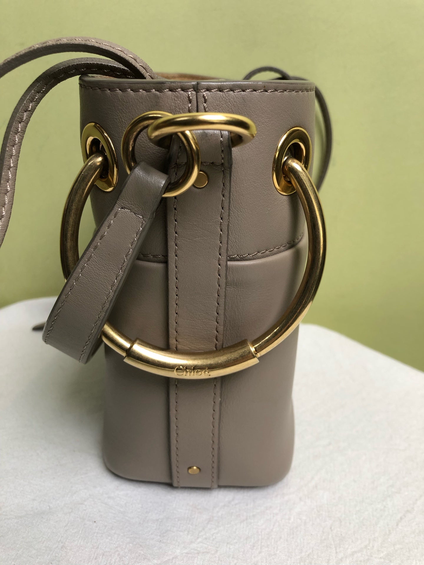 Chloe Gray Bucket & Drawstring Bag