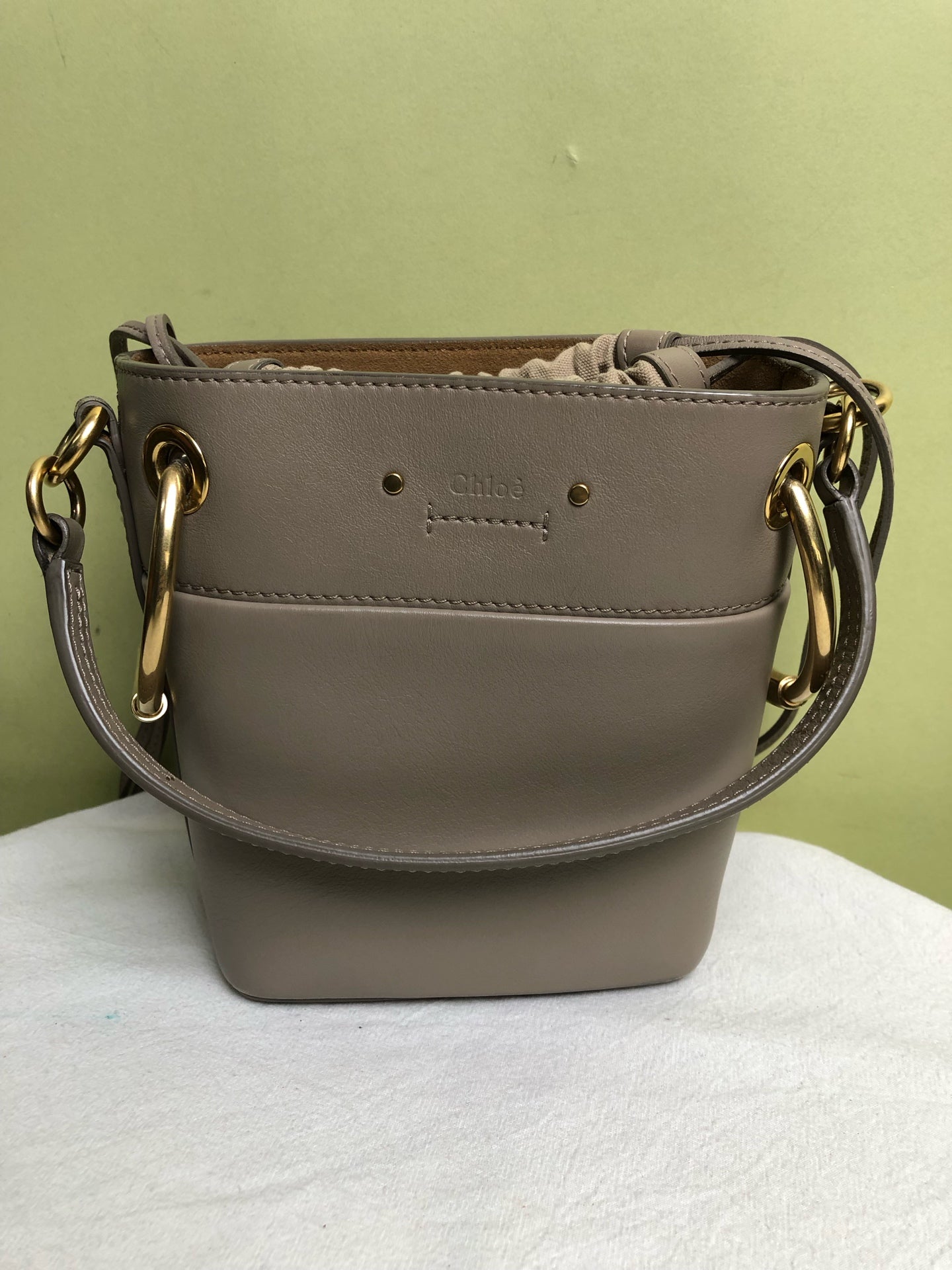 Chloe Gray Bucket & Drawstring Bag