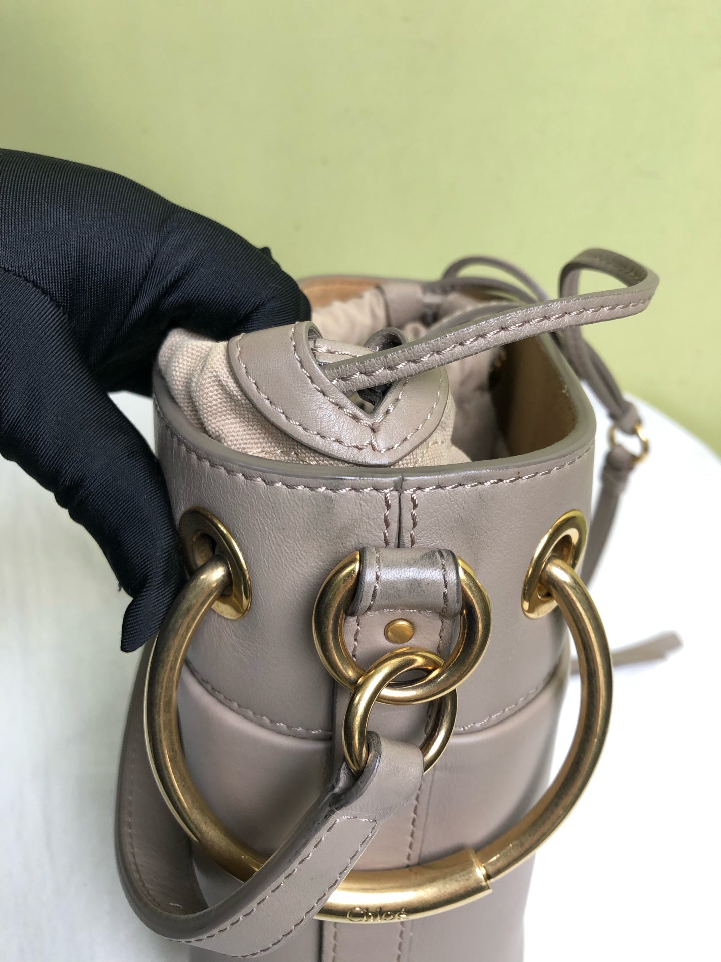 Chloe Gray Bucket & Drawstring Bag