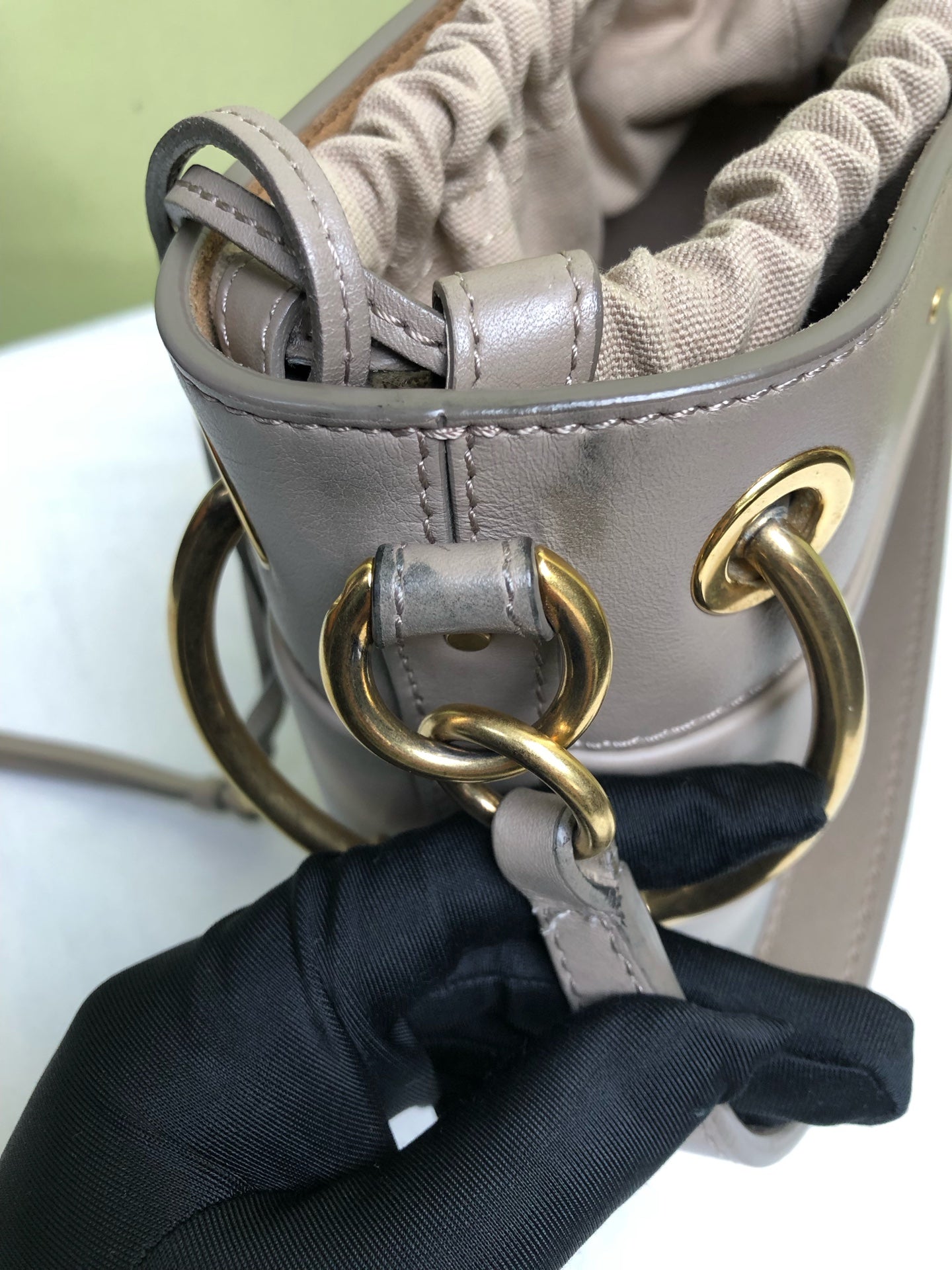 Chloe Gray Bucket & Drawstring Bag
