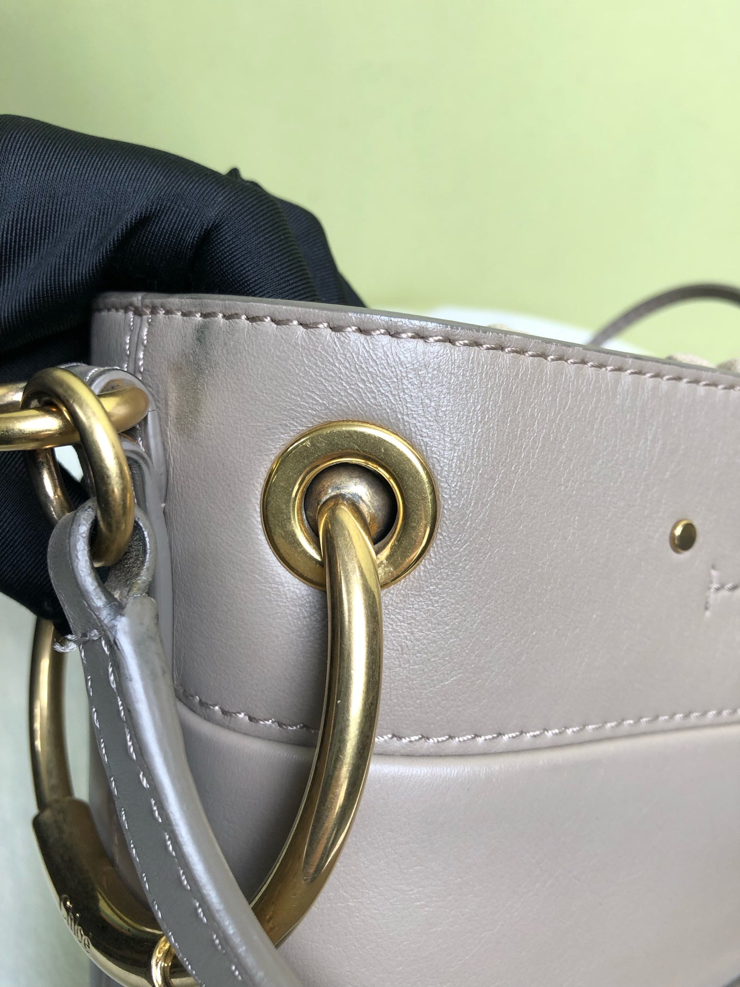Chloe Gray Bucket & Drawstring Bag