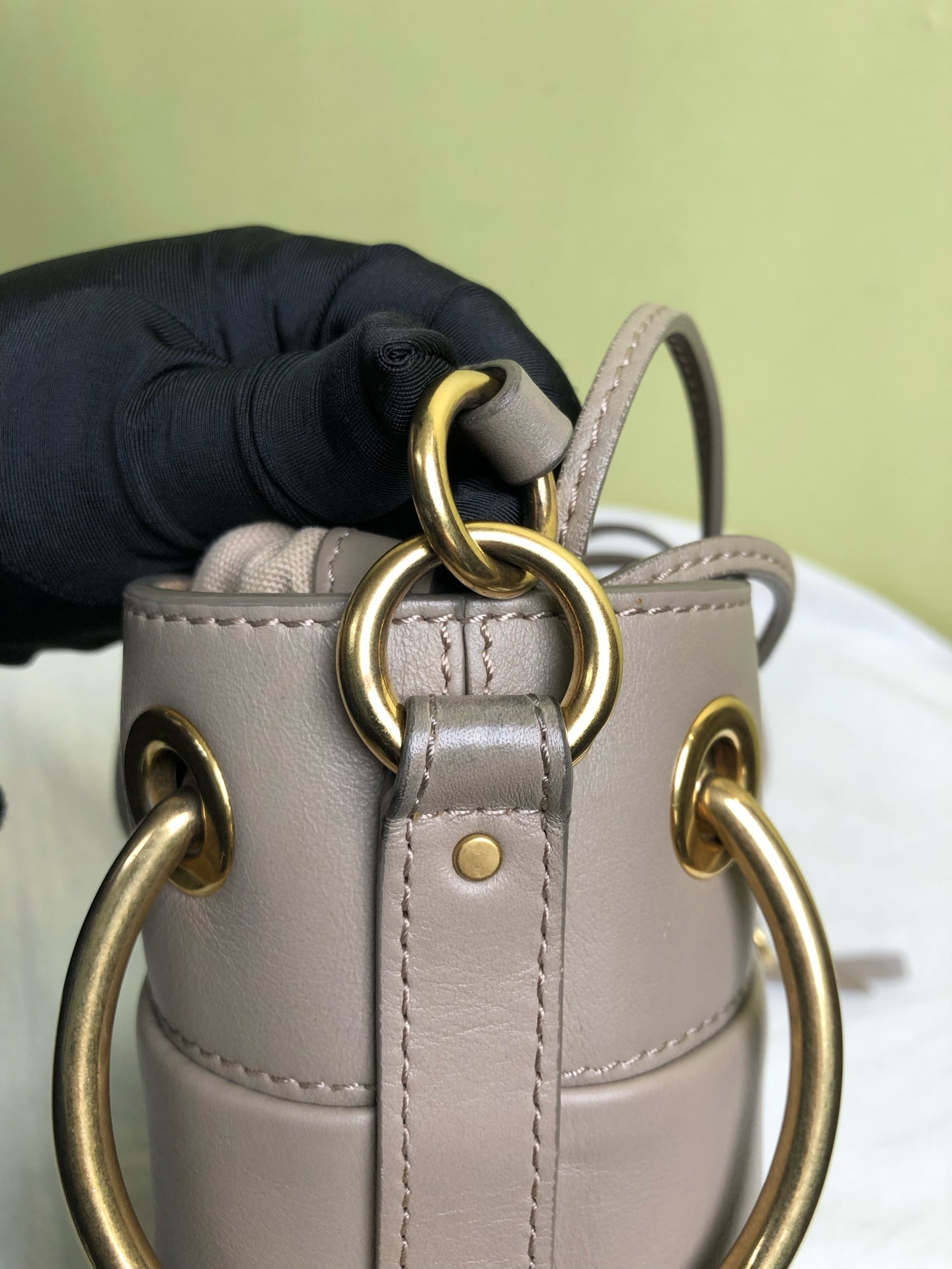 Chloe Gray Bucket & Drawstring Bag