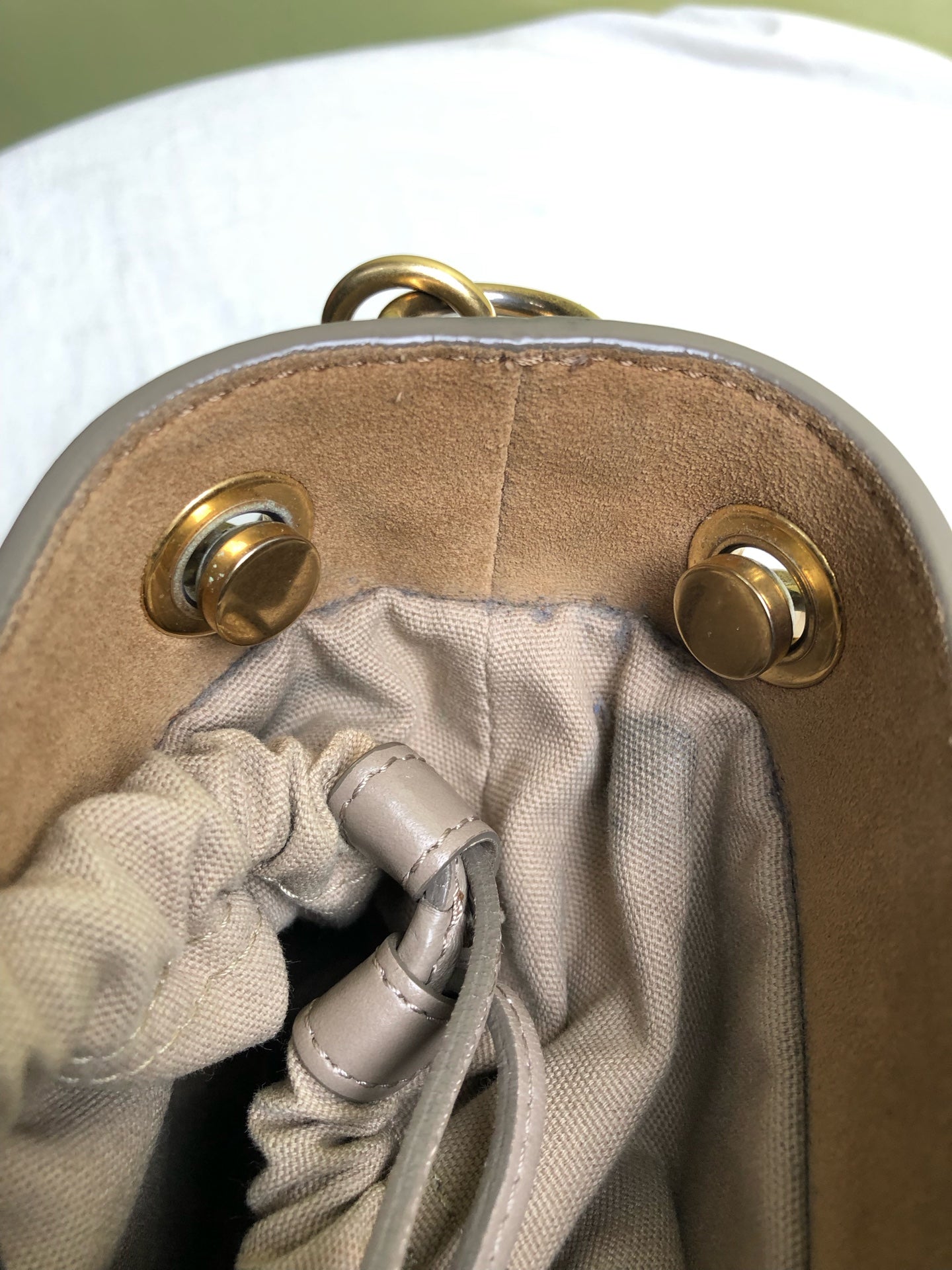 Chloe Gray Bucket & Drawstring Bag