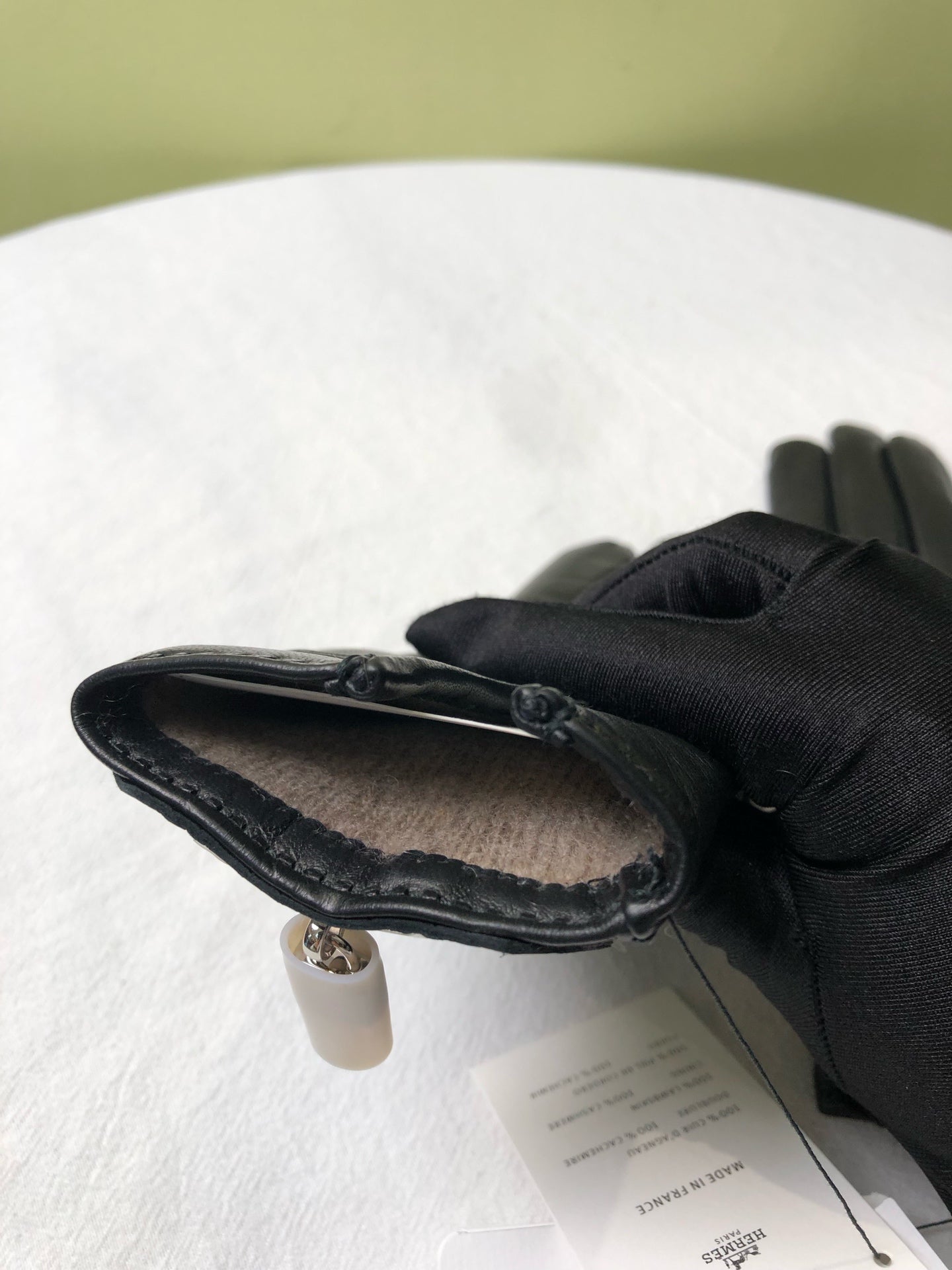 Hermes Black Gloves
