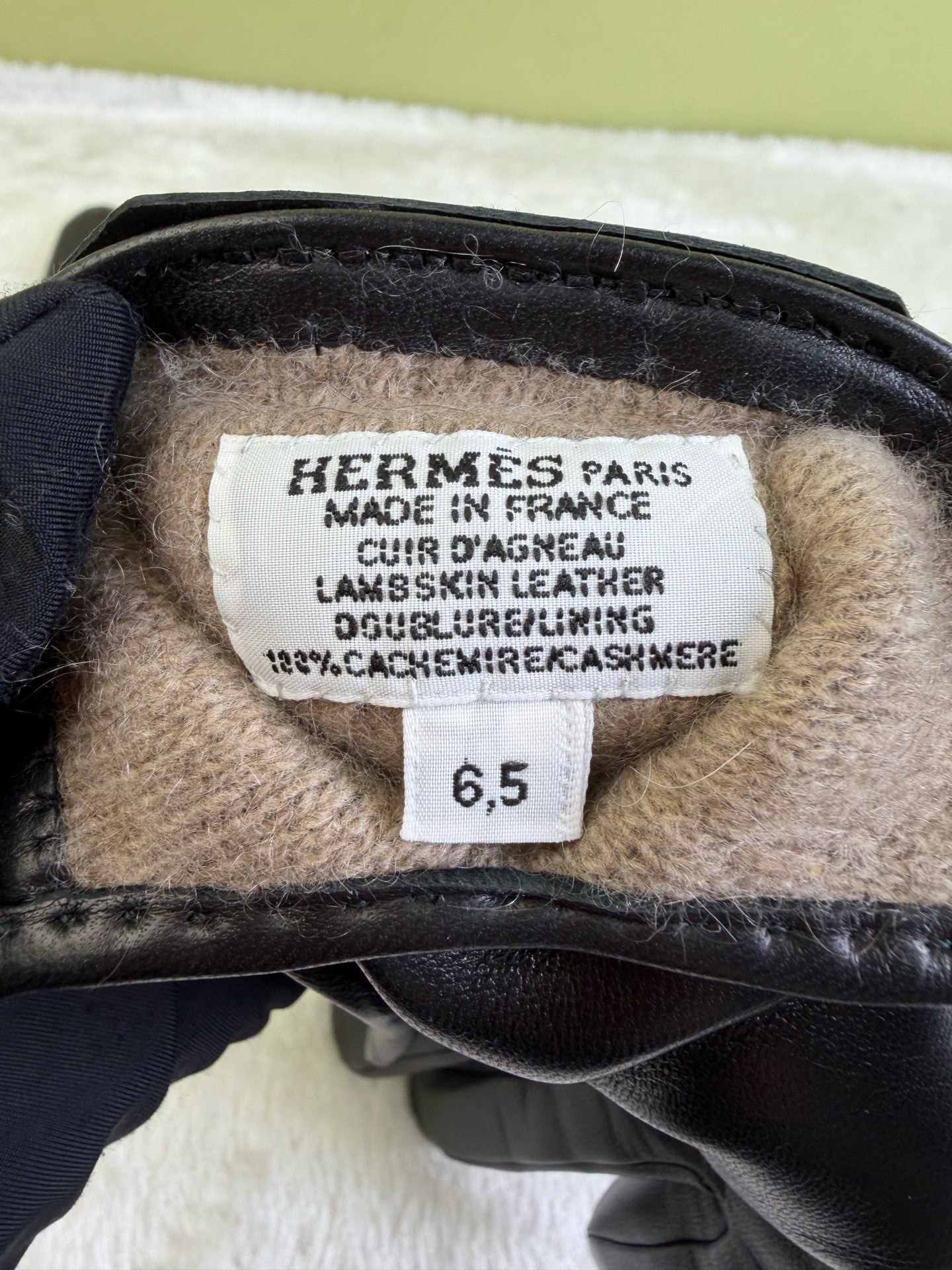 Hermes Black Gloves