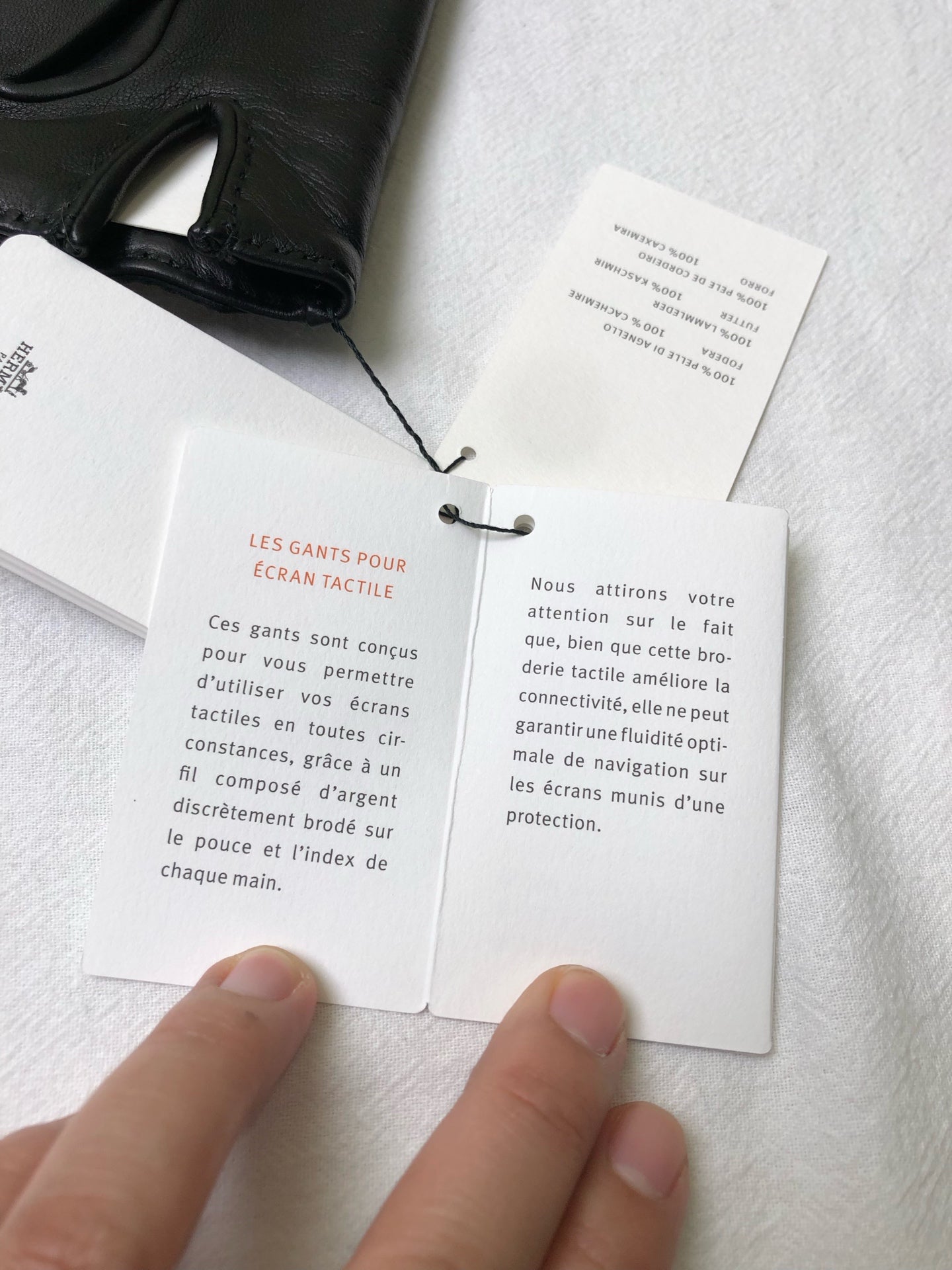 Hermes Black Gloves