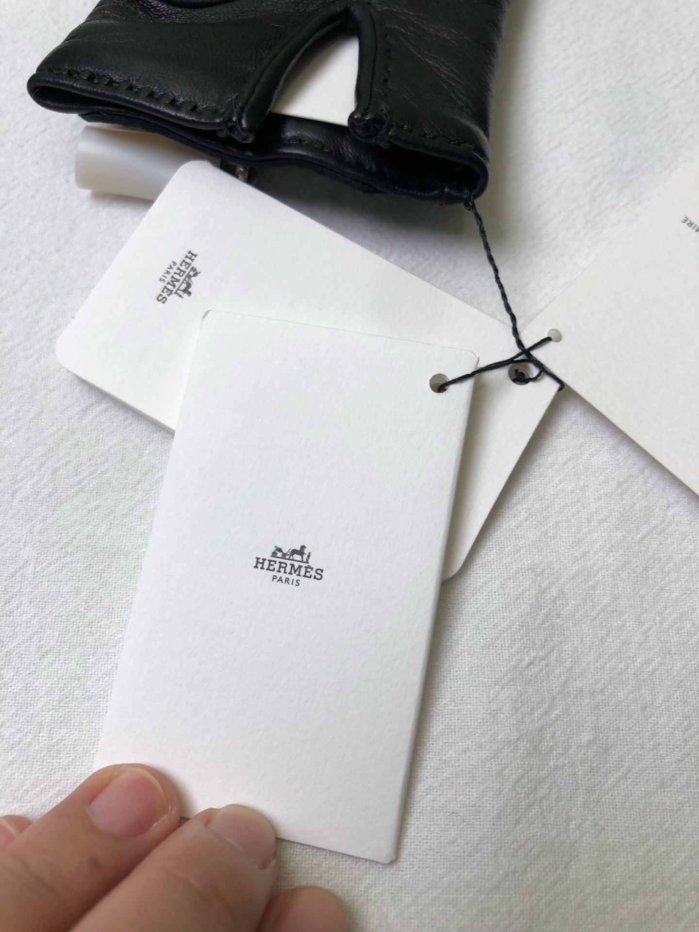 Hermes Black Gloves