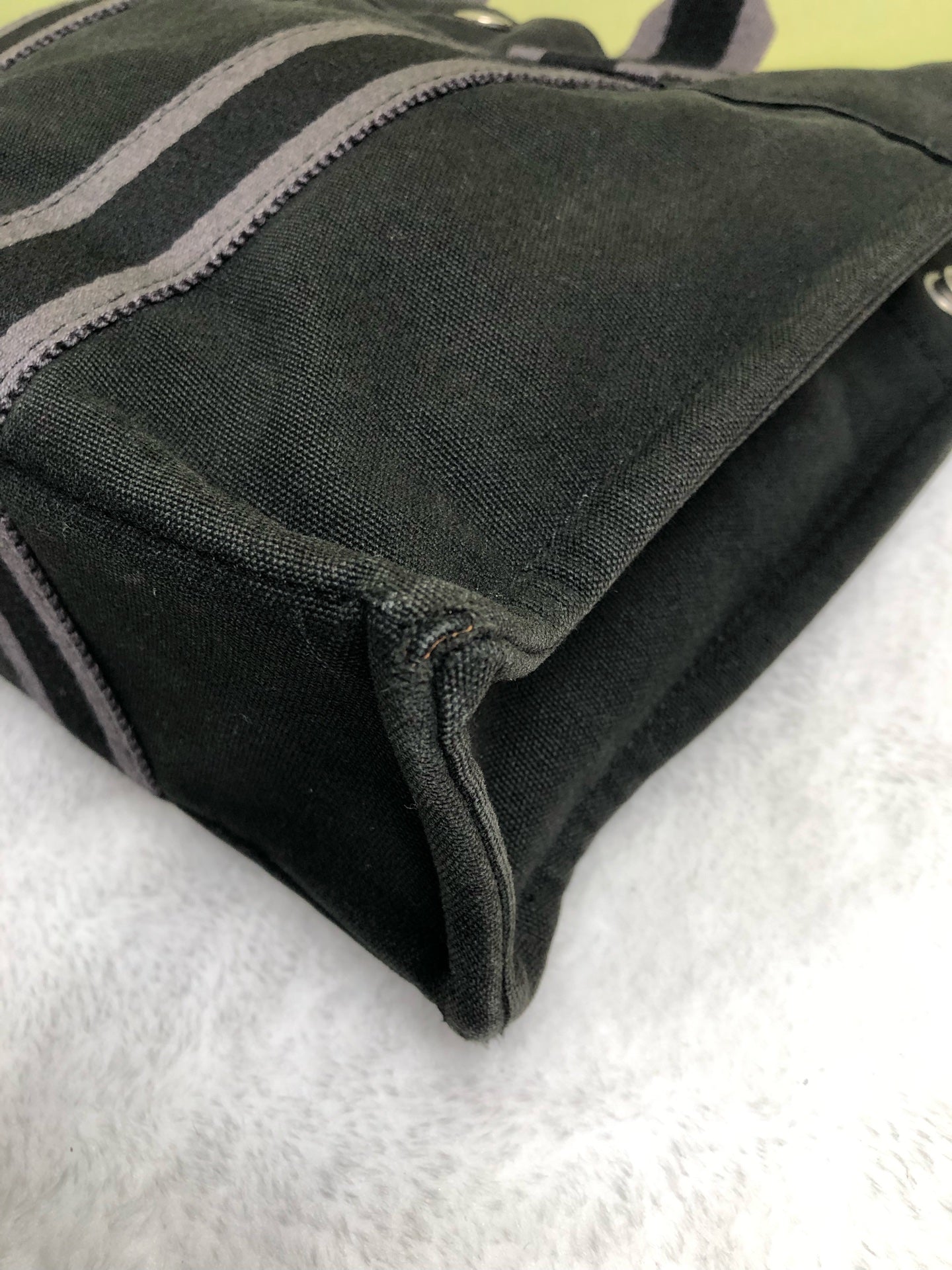 Hermes Canvas Black Satchel