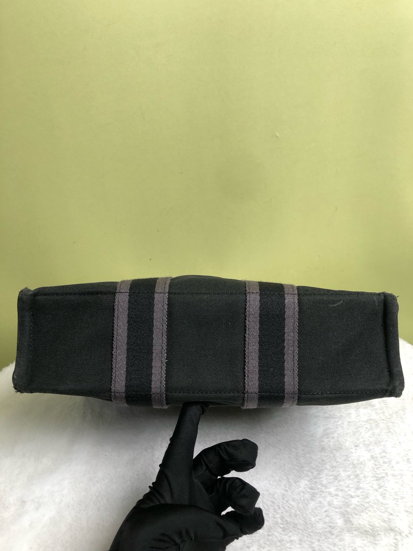 Hermes Canvas Black Satchel